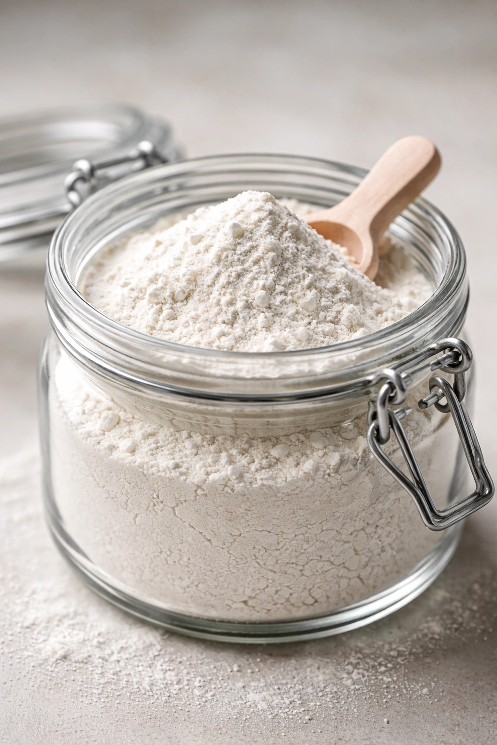 Bleach powder jar in studio setting
