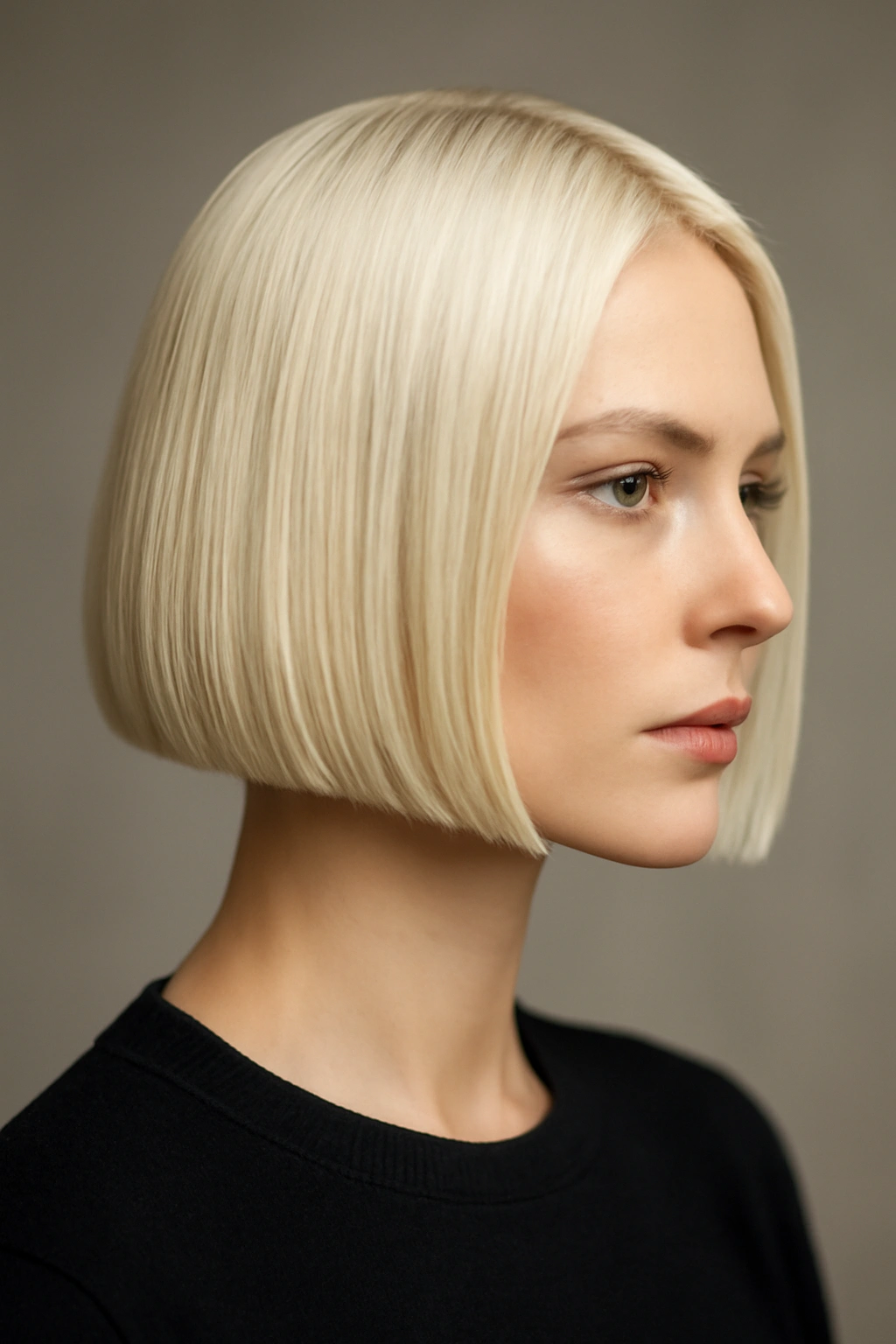 20 Bob Haircut Ideas From Short To Long Lengths 16 Close-up of a chin-length bleached blonde blunt bob with cool undertones