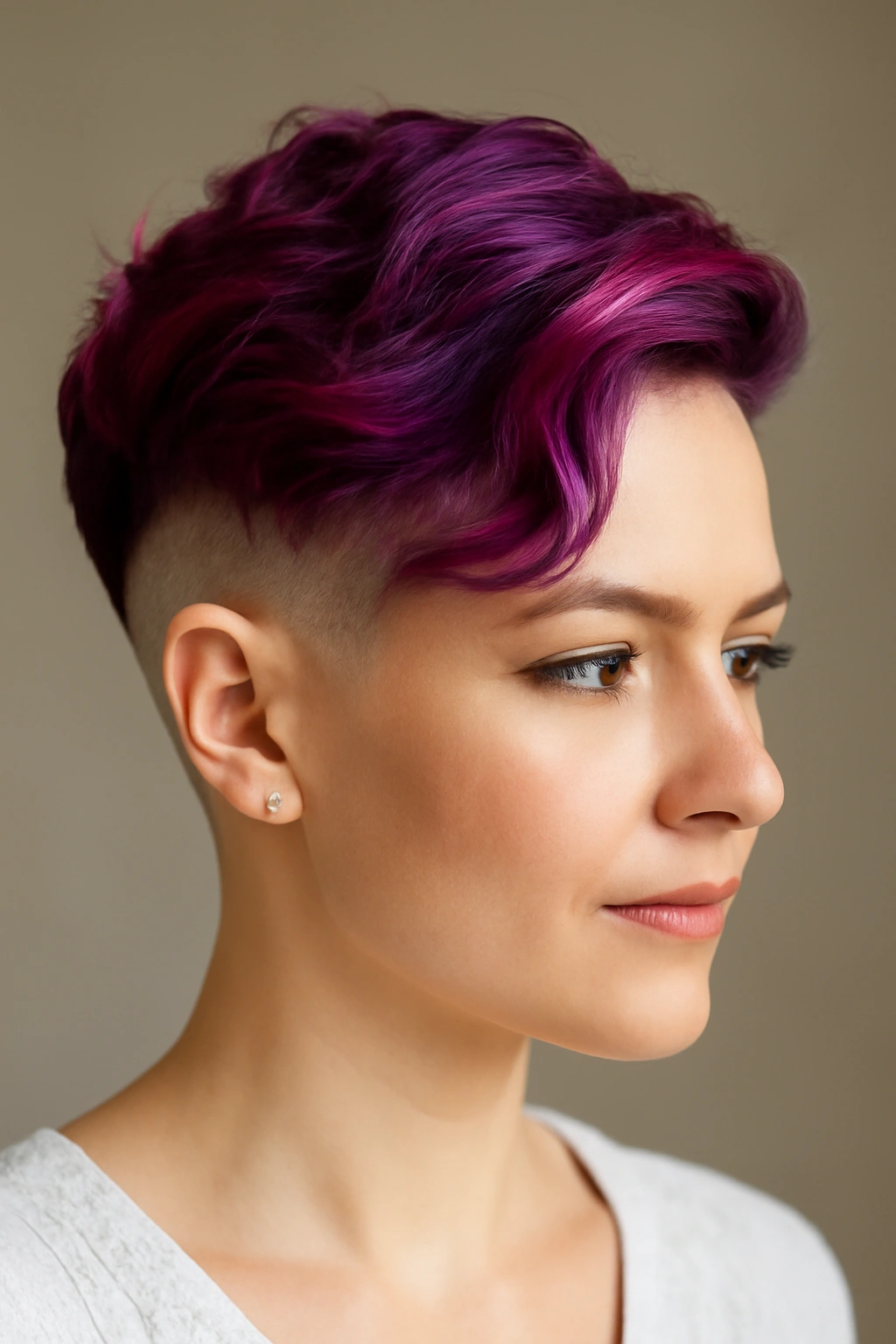 18 Wedding Hairstyles That Look Amazing on Short Hair 17 Bleached undercut with bold color on top in waves.