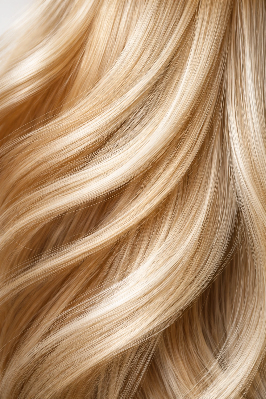 Macro shot of blonde hair strands showing color variations to illustrate genetics