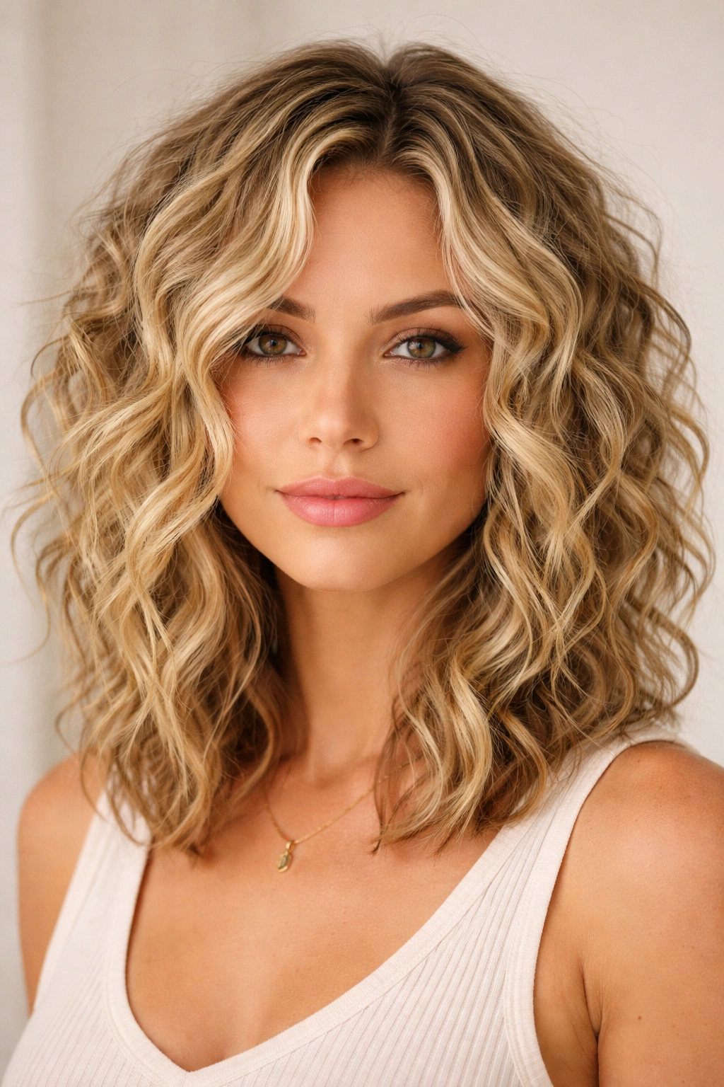 18 Short Layered Cuts Made For Curly Hair 5 Shoulder-length blonde lob with heavy texture on curly hair