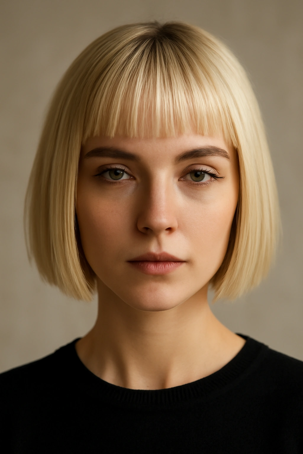 10 Short Straight Blonde Haircuts That Look Amazing 10 Blonde micro fringe with a bob silhouette