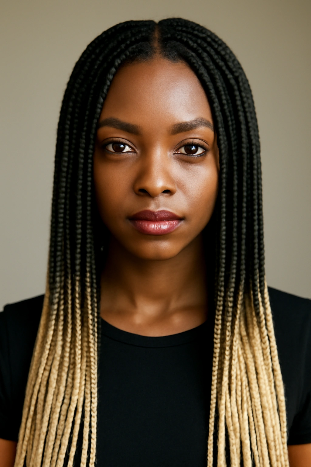 20 Box Braid Styles From Short Bobs to Waist Length 5 Box braids with blonde tips and dark roots