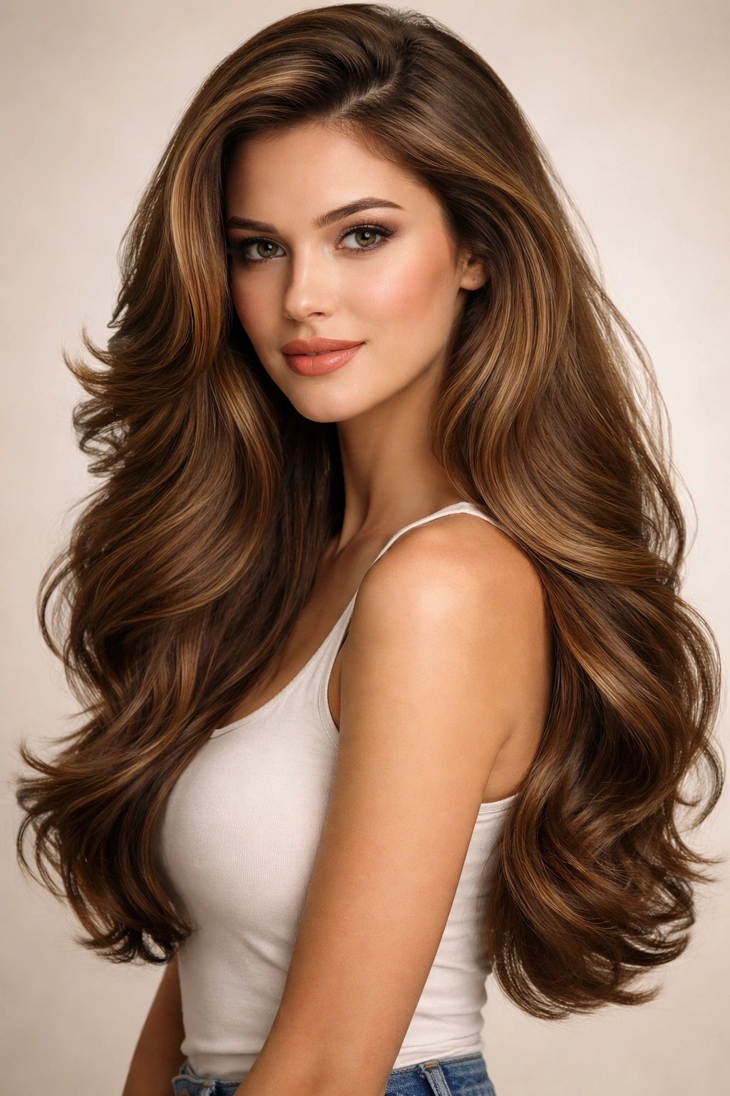 Model with blown-out soft waves and a side part