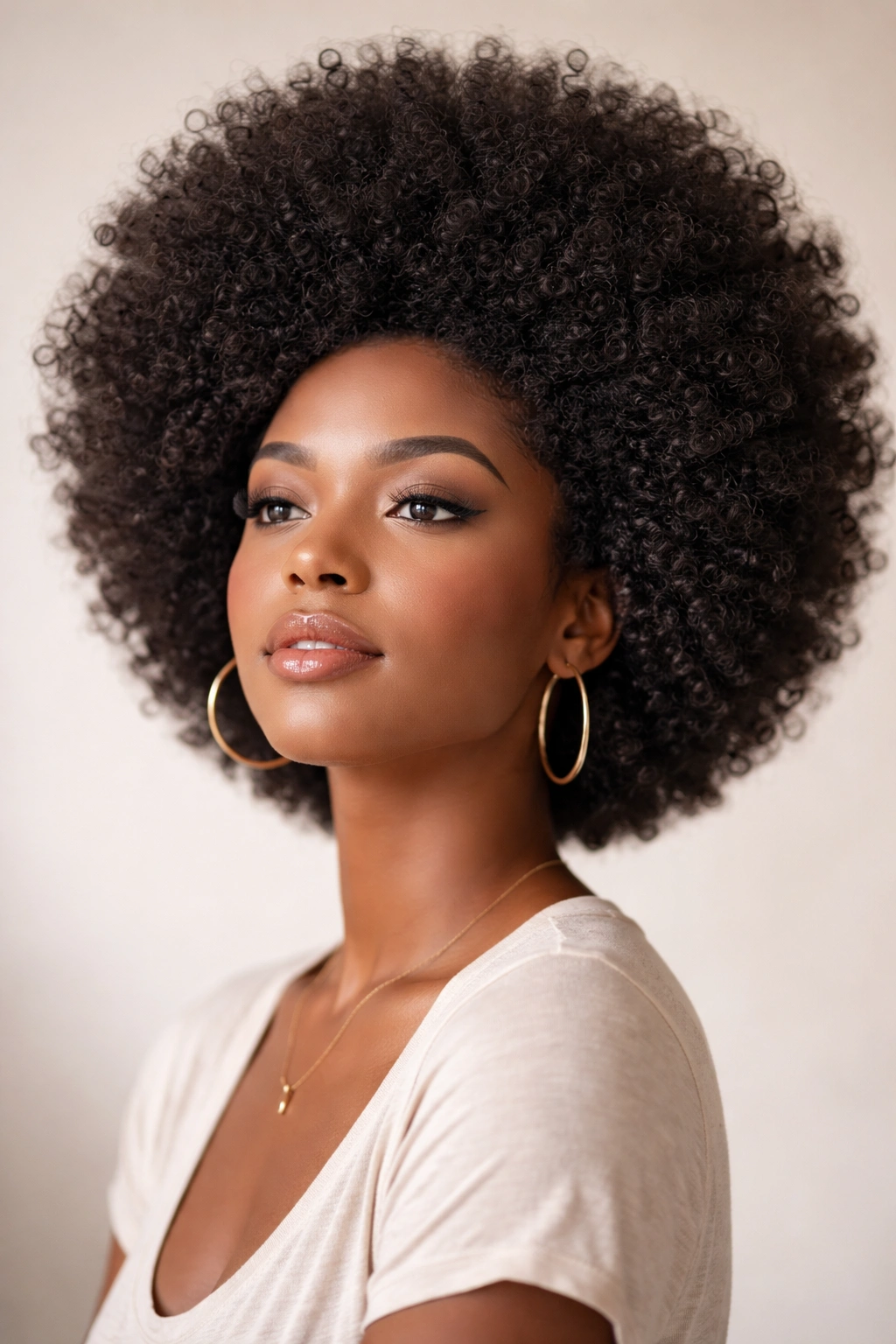 15 Short Afro Hairstyles That Look Absolutely Gorgeous 1 Classic blowout hairstyle with voluminous rounded afro silhouette in studio