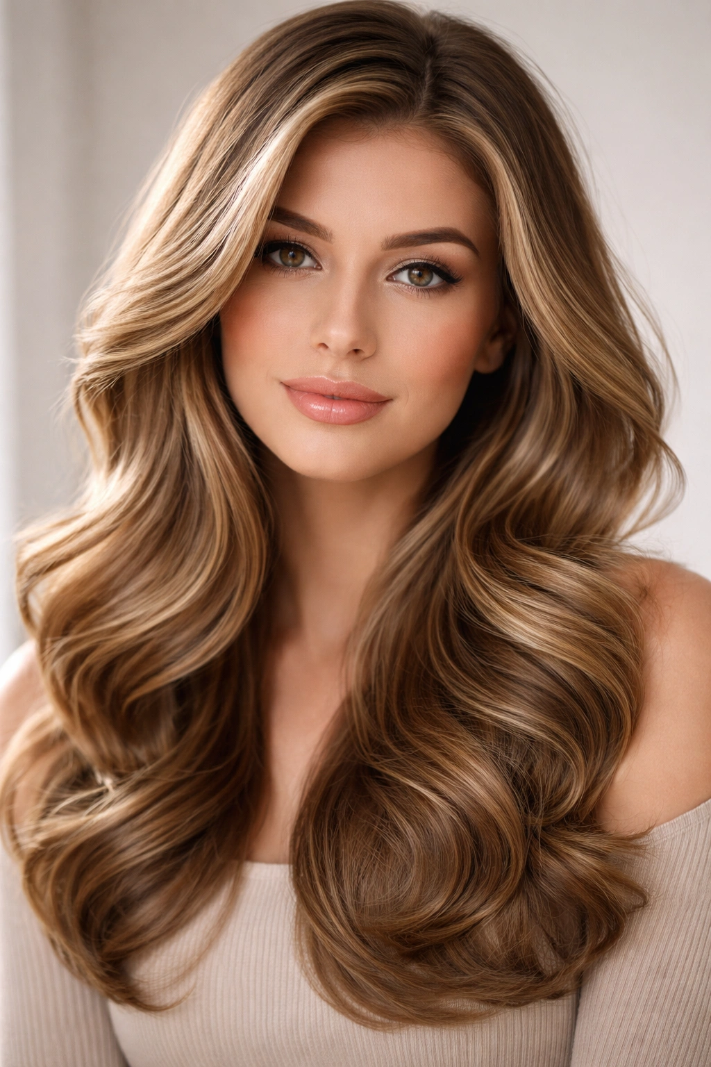 15 Polished Hairstyles That Look Put Together 6 Portrait of a person with a voluminous blowout and glossy waves.