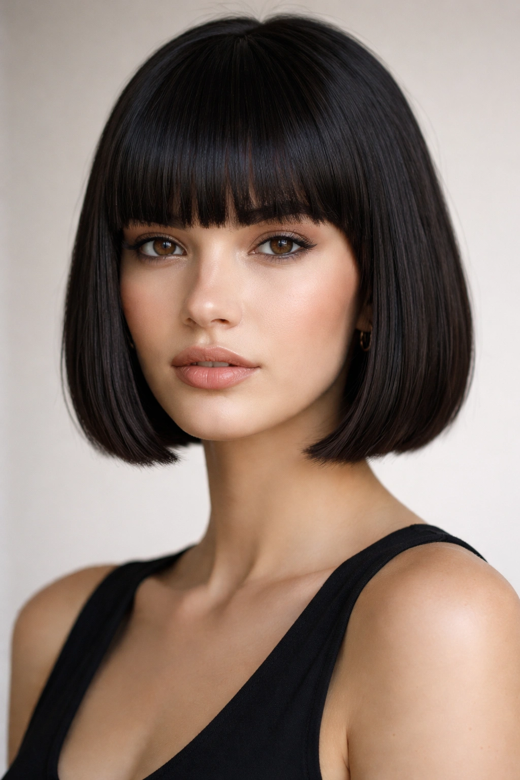 12 Modern Bob Cuts For Straight And Wavy Hair 3 Bob with blunt bangs and a sharp, architectural silhouette
