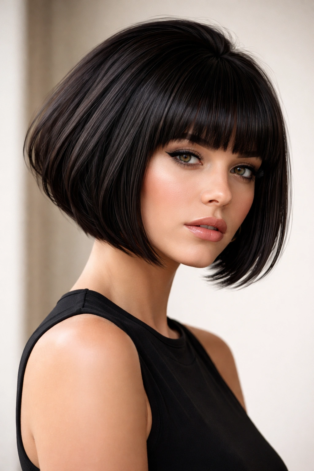 10 Short Inverted Bobs With Volume In The Back 6 Inverted bob with blunt bangs and crown-height volume