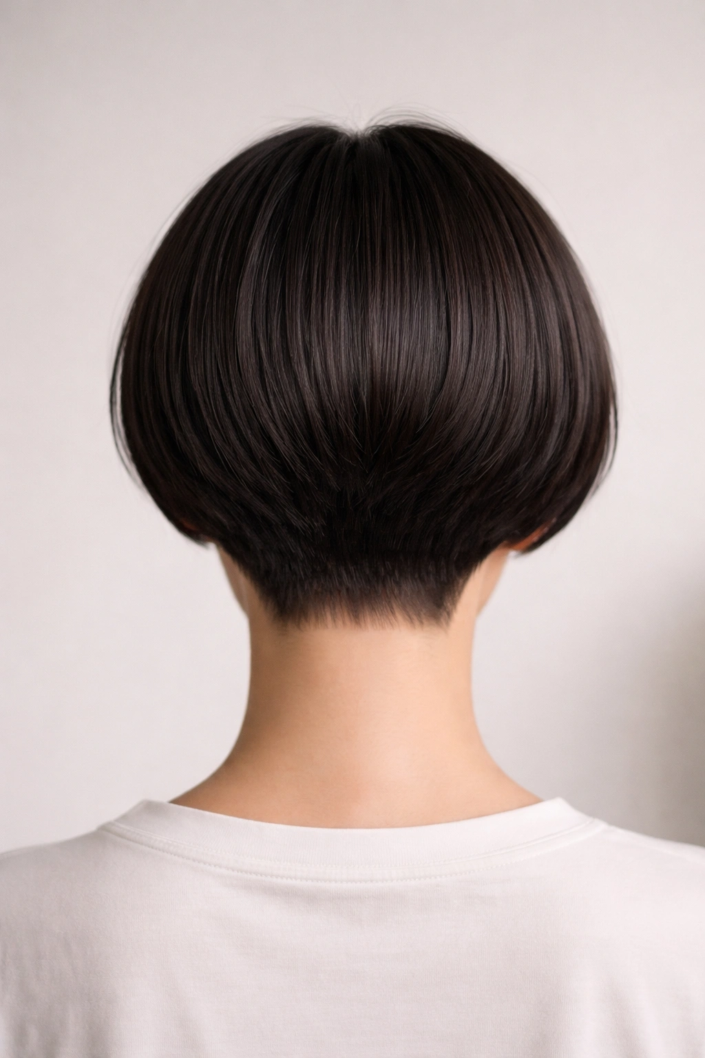 15 Short Haircuts From The Back You Need To See 11 Back view of a short cut with tapered back and blunt fringe signature