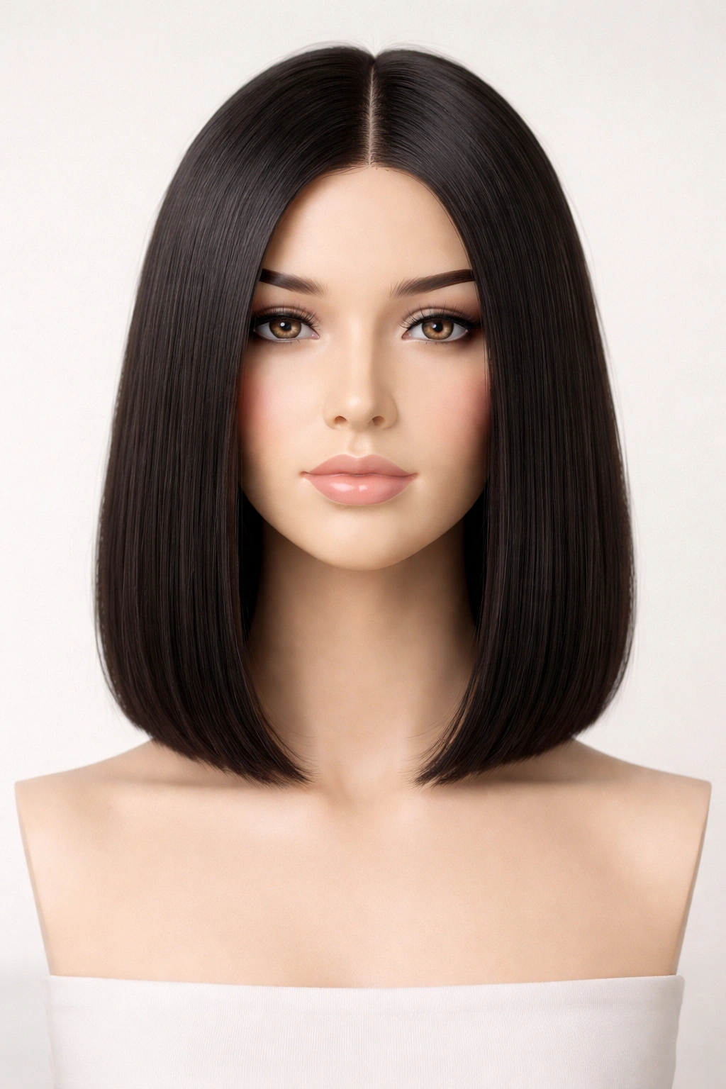 Blunt bob on a straight 1A hair model.