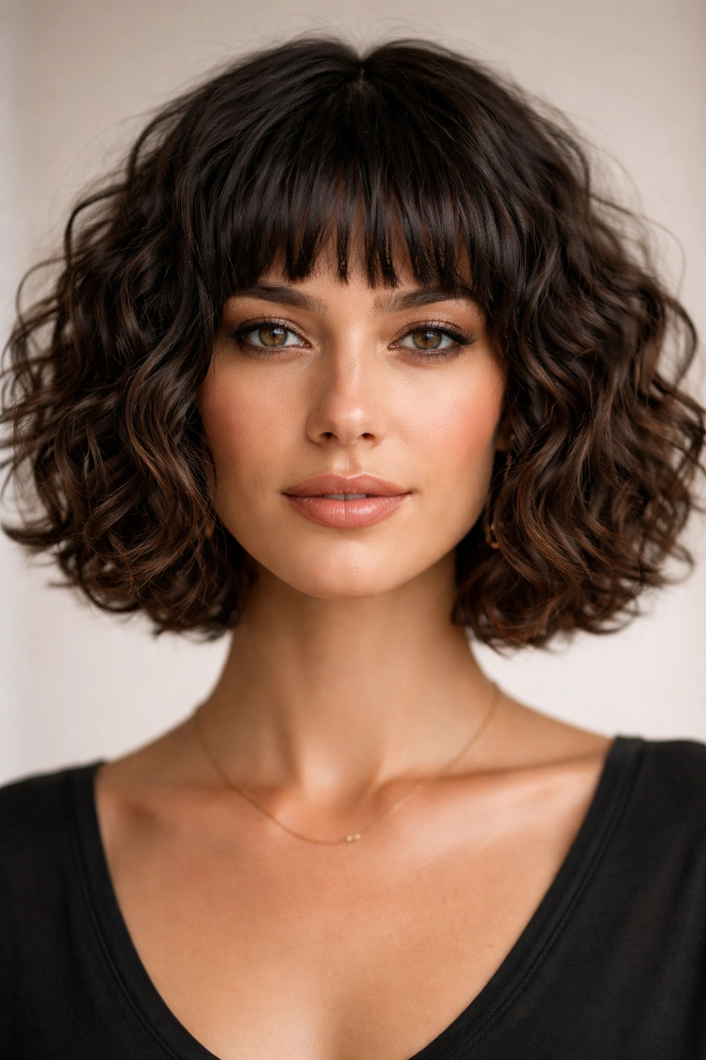 20 Short Curly Hairstyles Women Over 30 Love 11 Blunt curly bob with choppy bangs framing the face