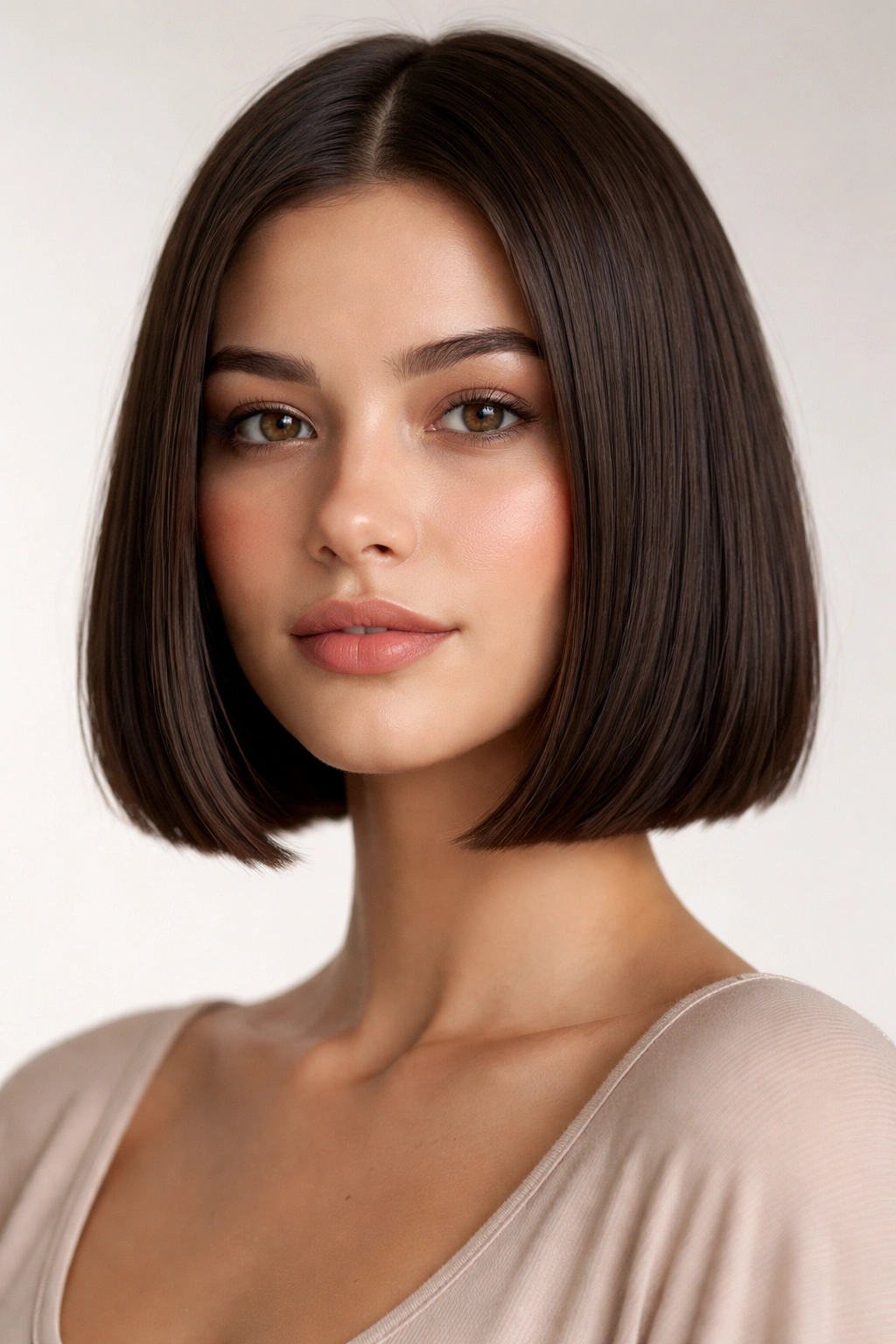 Portrait of Blunt Bob with blunt chin length