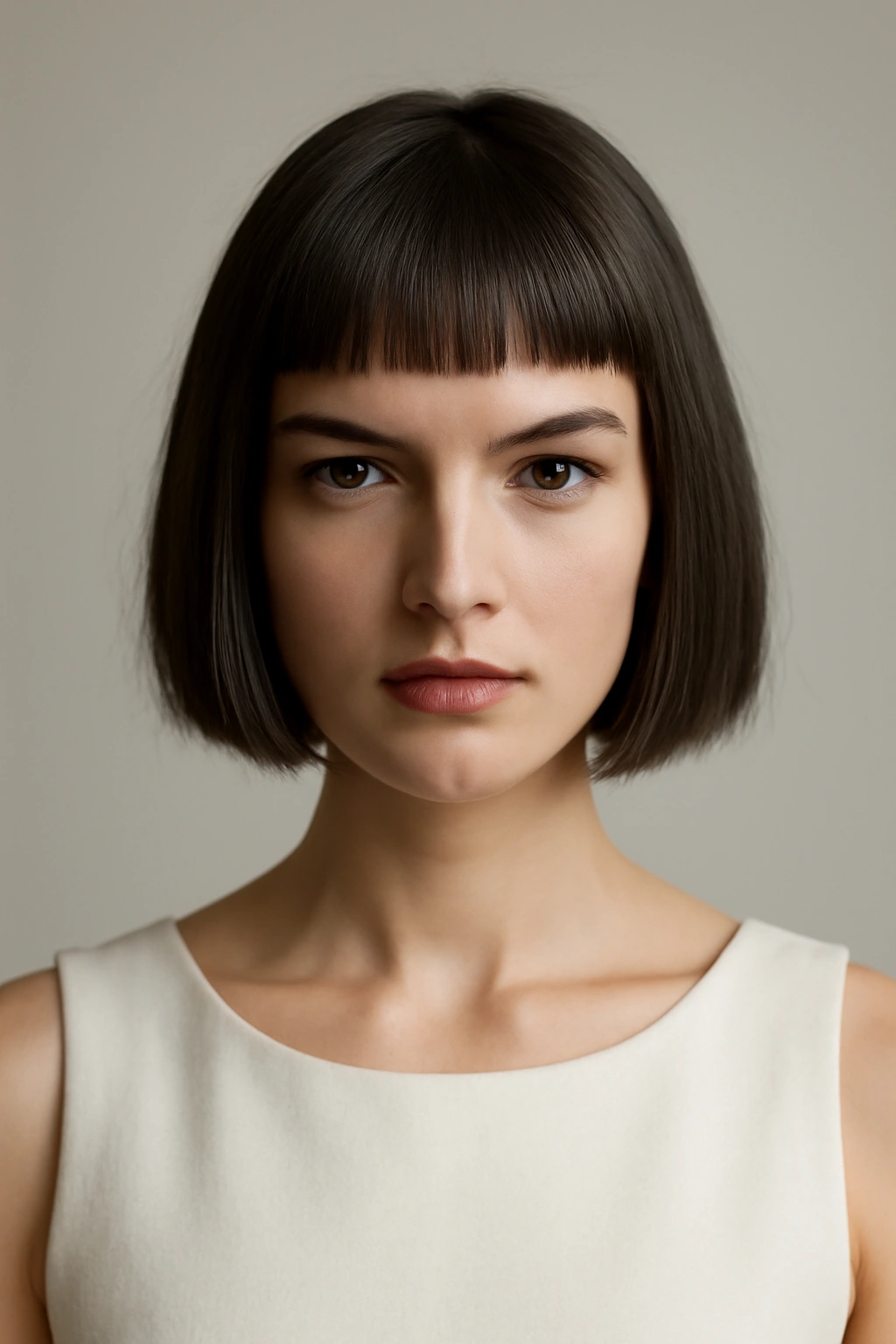 15 Short Hairstyles Any Bridesmaid Can Pull Off 4 Chin-length blunt bob with crisp straight edges.
