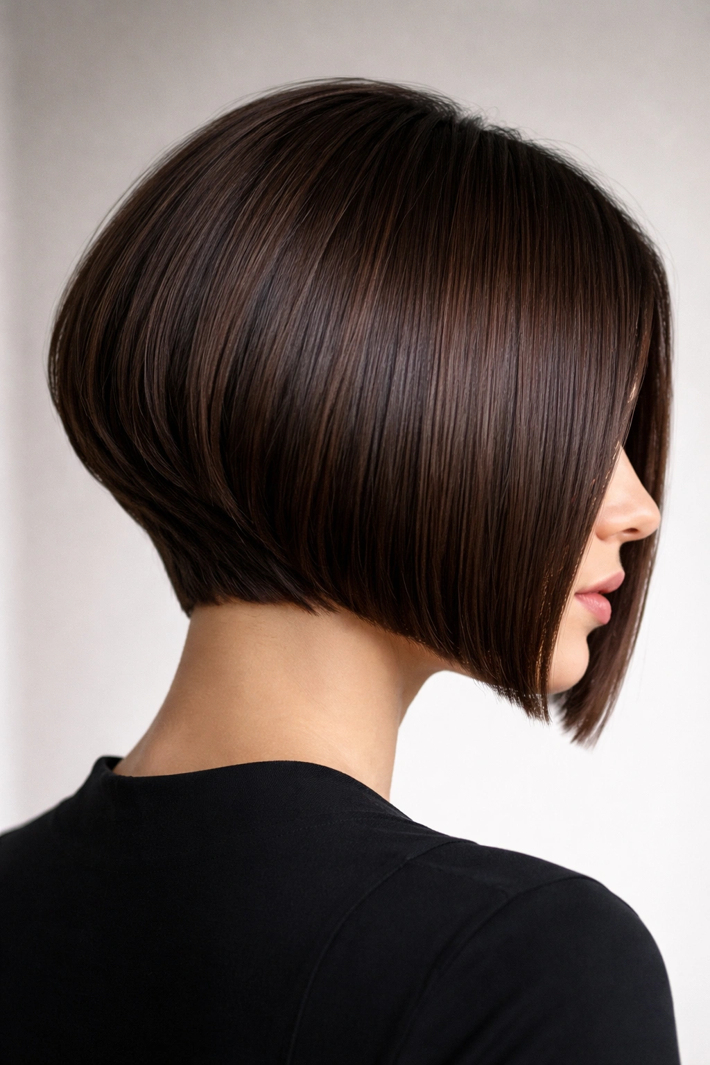 12 Short Stacked Bobs With Lift In The Back 3 Blunt stacked bob with sharp lines and pronounced volume at back and front