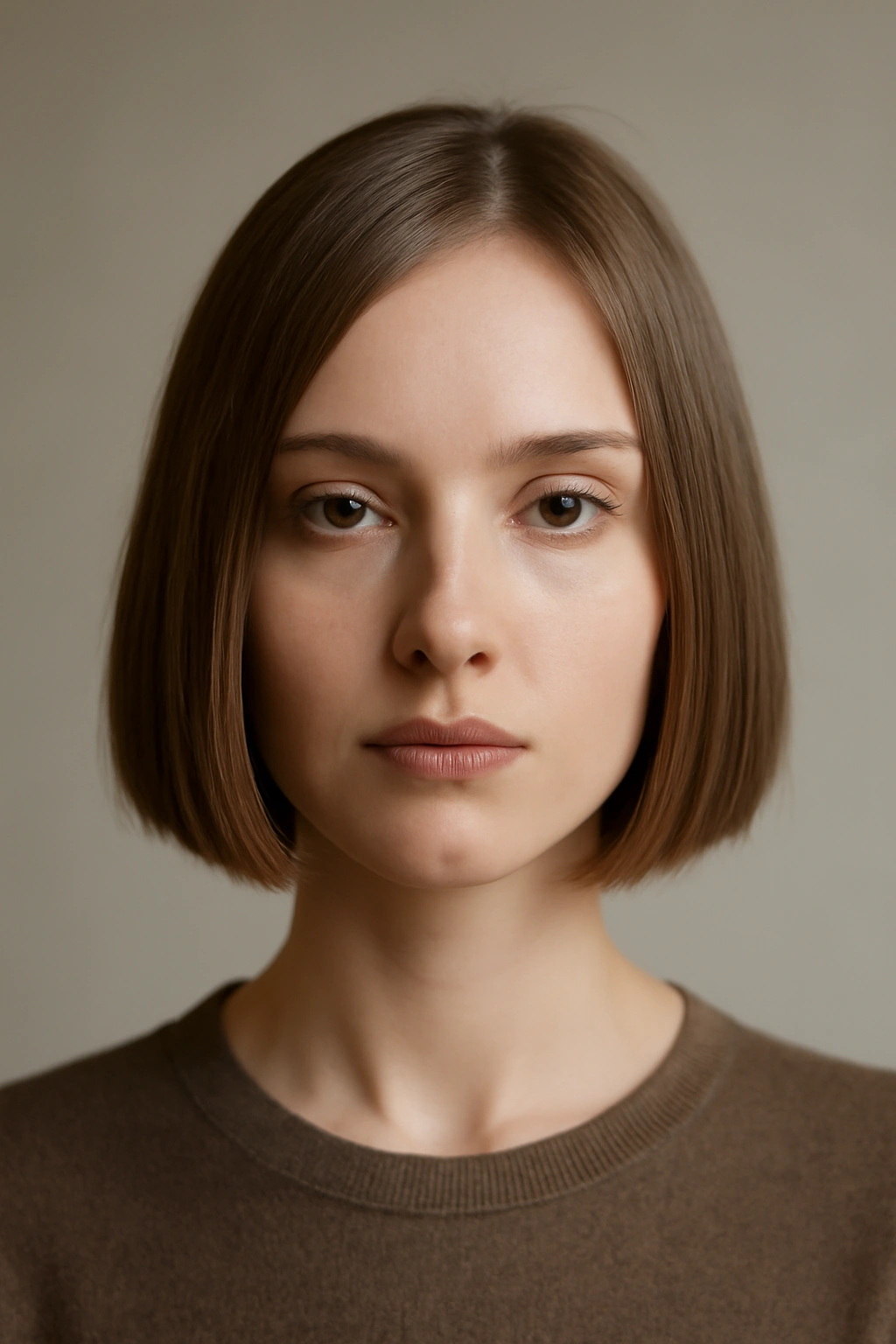 15 Wash and Wear Haircuts by Hair Texture 7 Close-up of blunt bob on straight, fine hair with a crisp hem; no text.