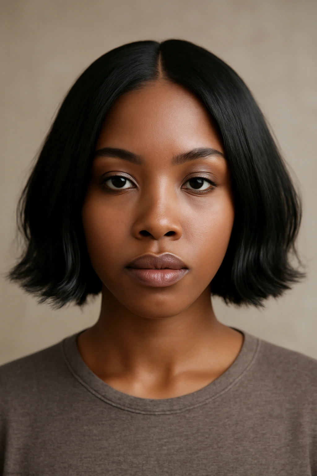 10 Short Sew In Styles Black Women Should Try Now 2 Blunt bob sew-in with textured ends, below-ear length.