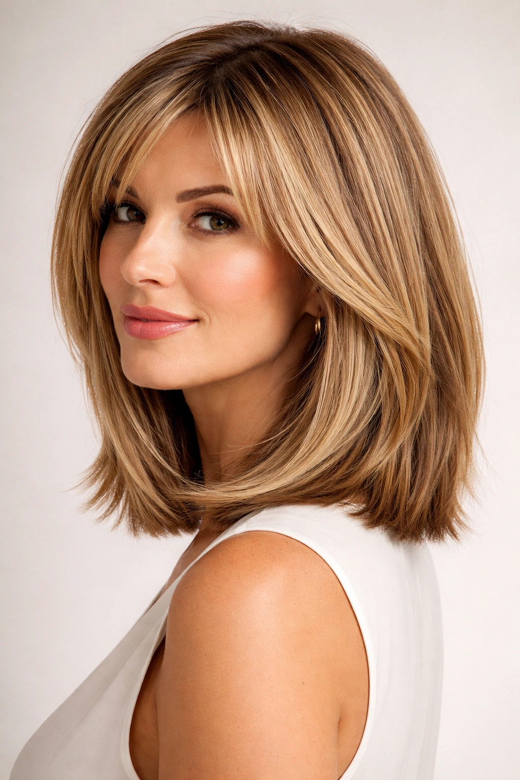 Blunt cut with choppy layers on thick hair