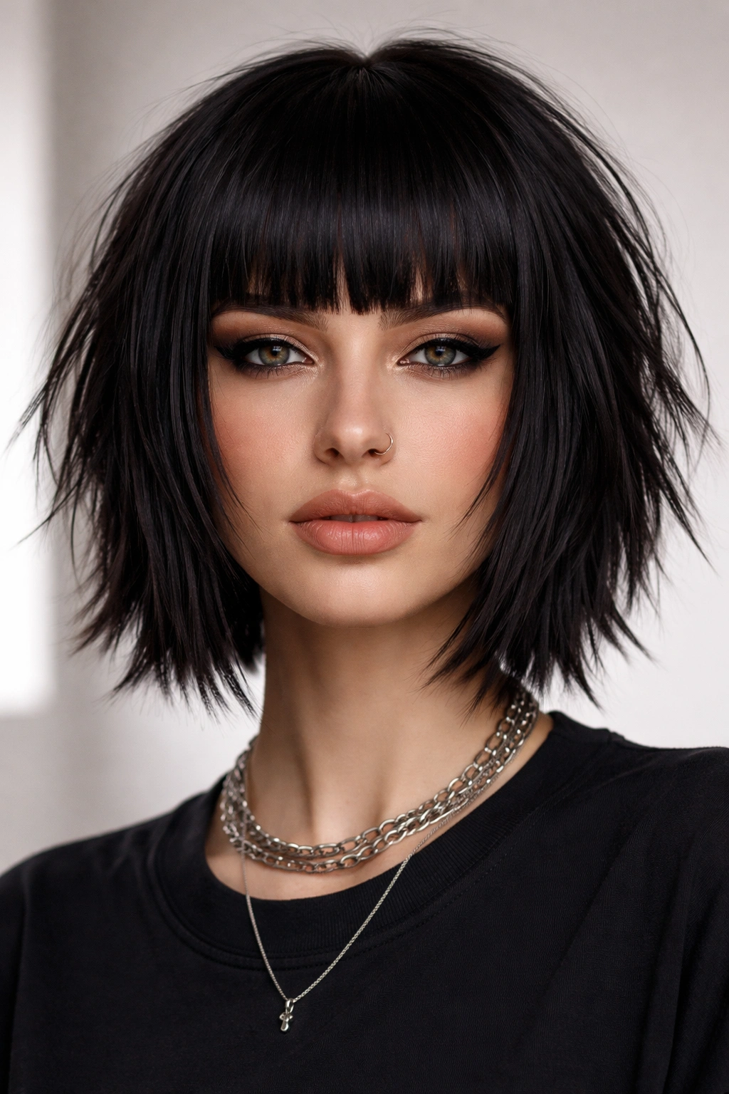 12 Edgy Bob Cuts For Women Who Love Bold Hair 6 Bob with blunt fringe and textured choppy layers