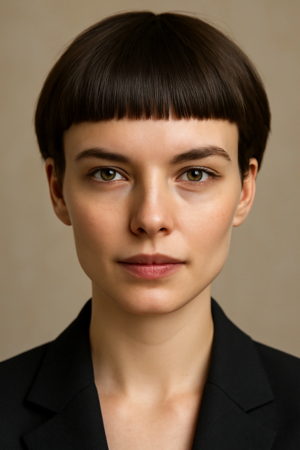 12 Polished Short Hairstyles for Women’s Job Interviews 5 Short hairstyle with a blunt fringe across the forehead