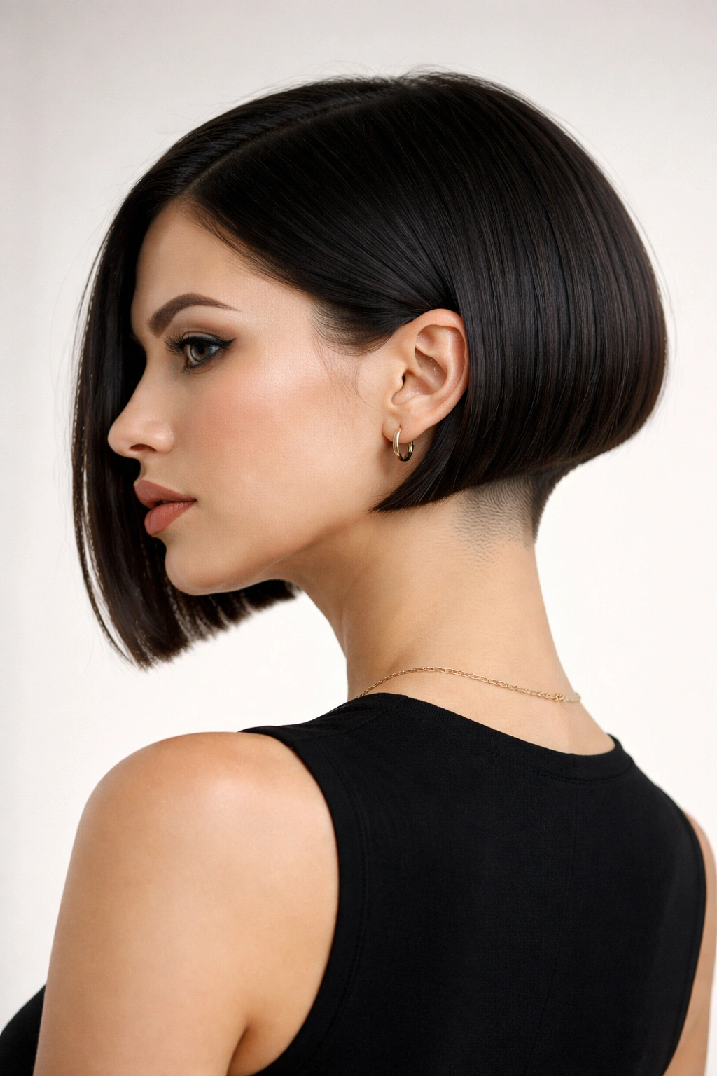 10 Shaved Bob Haircuts With An Effortless Edge 3 Blunt graduated bob with high nape shave and precise lines.