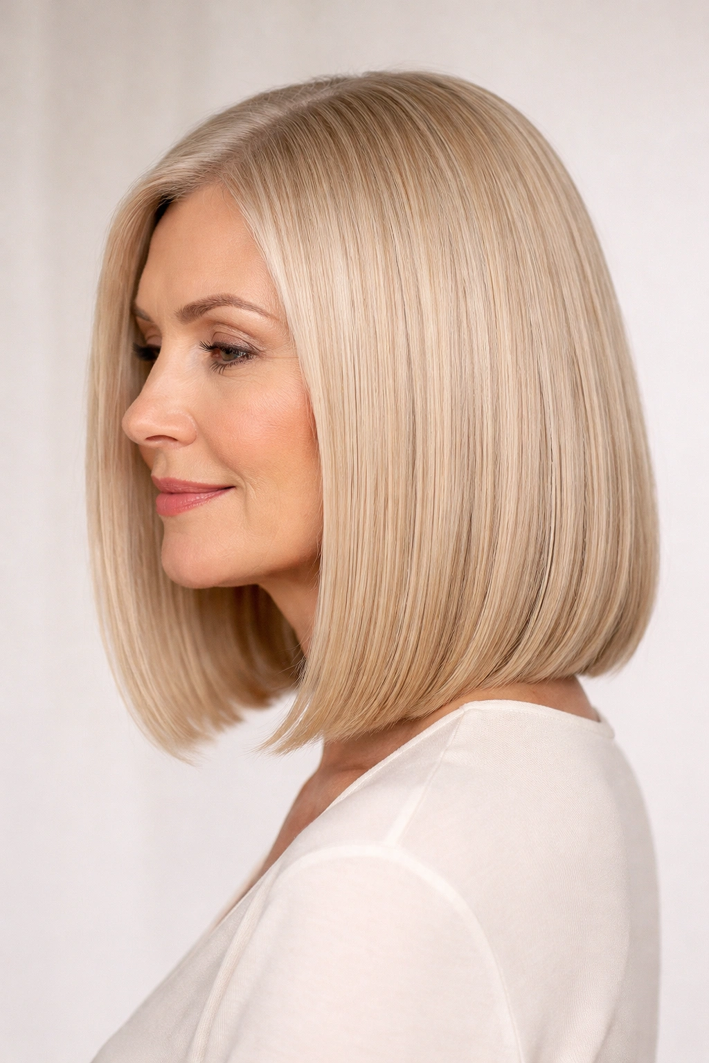 Blunt Long Bob hairstyle: sleek shoulder-length cut emphasizing thickness and shine for fine hair