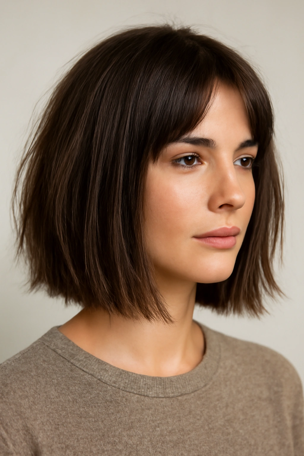 20 Layered Haircuts Sorted by Length and Hair Type 14 Thick hair blunt long bob with choppy textured ends
