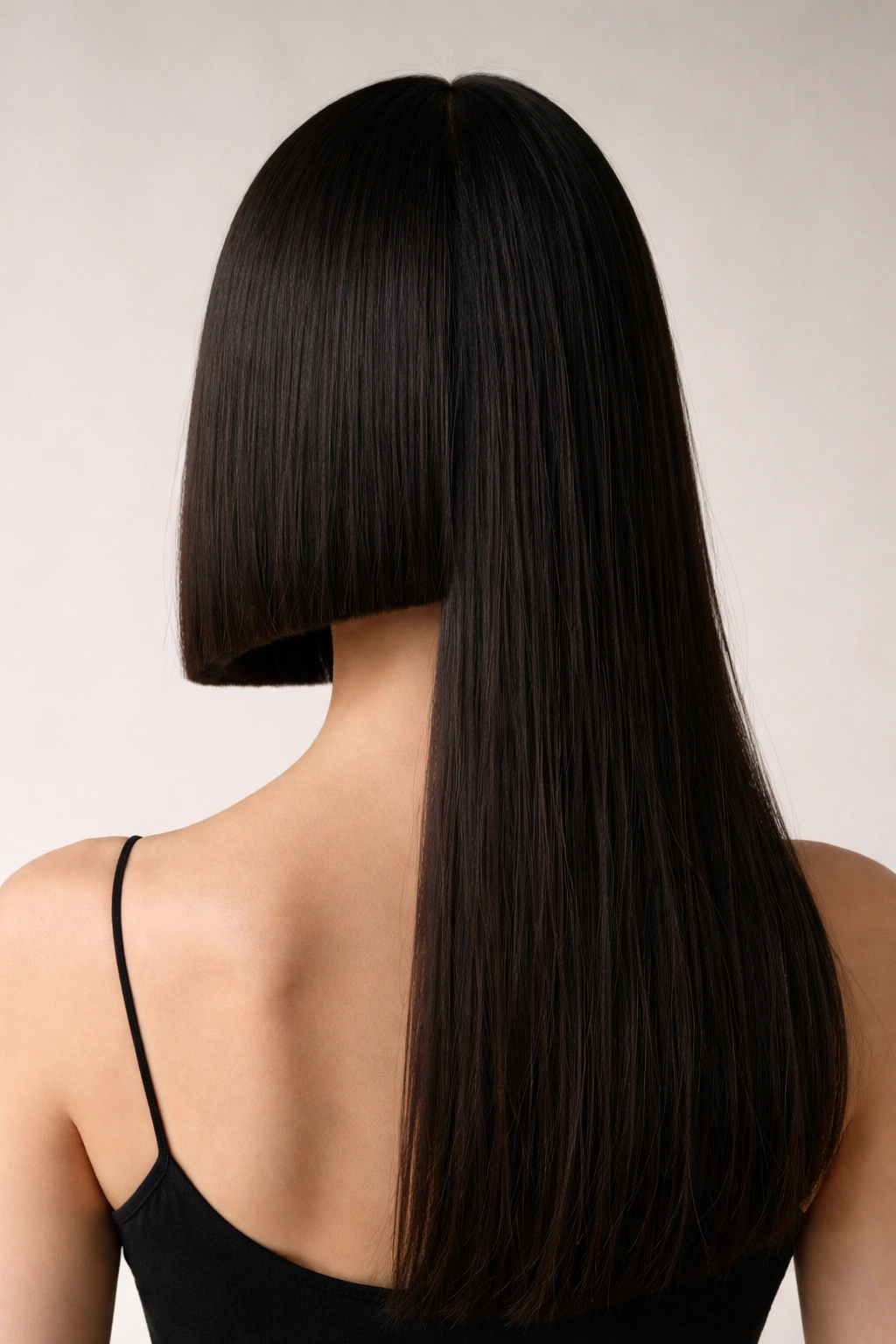 12 Asymmetrical Haircuts With A Modern Edge 3 Head featuring blunt long-short asymmetrical cut with crisp edge.