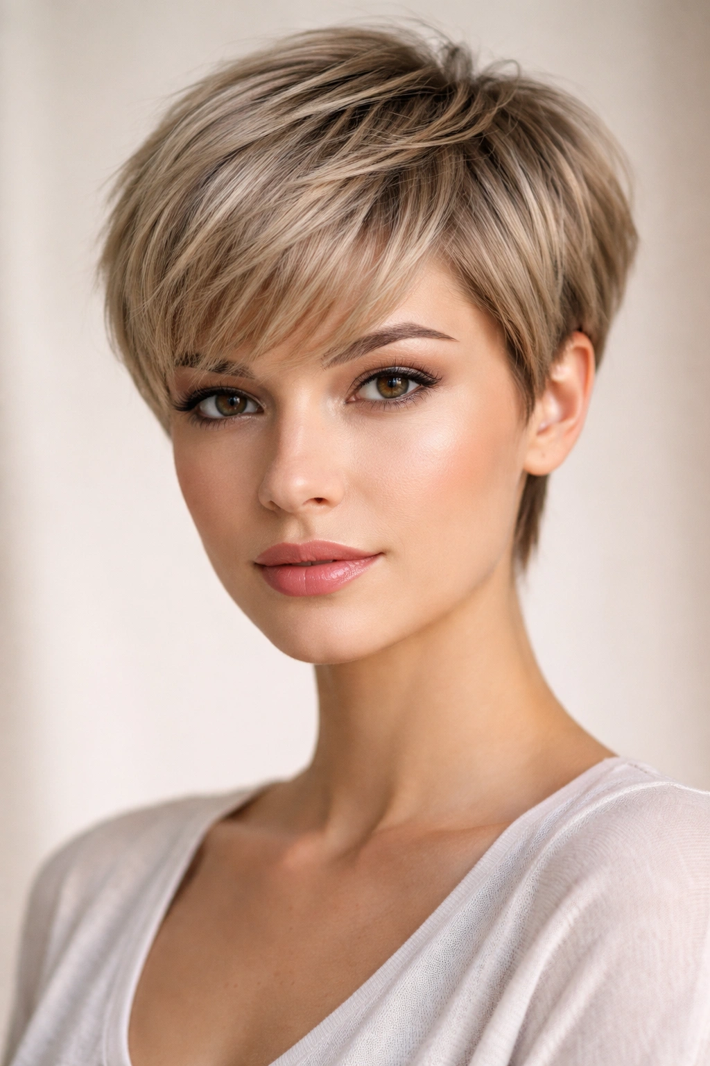12 Short Layered Cuts For Added Volume And Shape 6 Blunt pixie with textured layers for volume and movement.