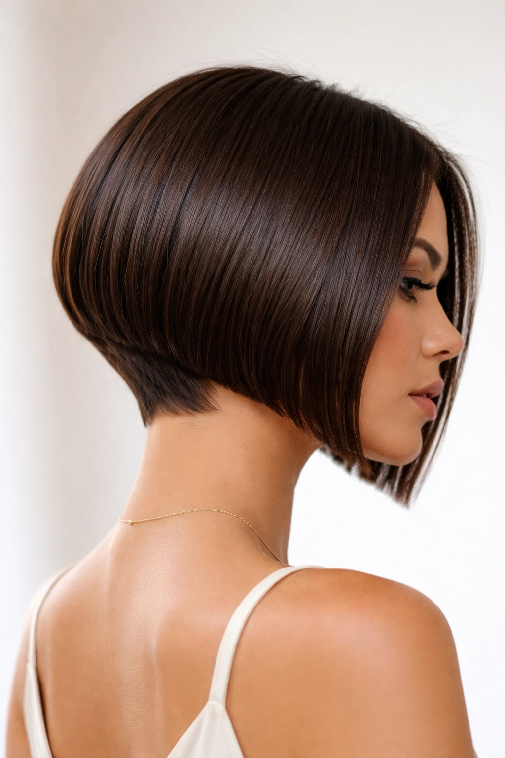18 Stacked Bob Styles From Short To Medium Length 2 Blunt stacked bob showing sharp geometric lines and short back
