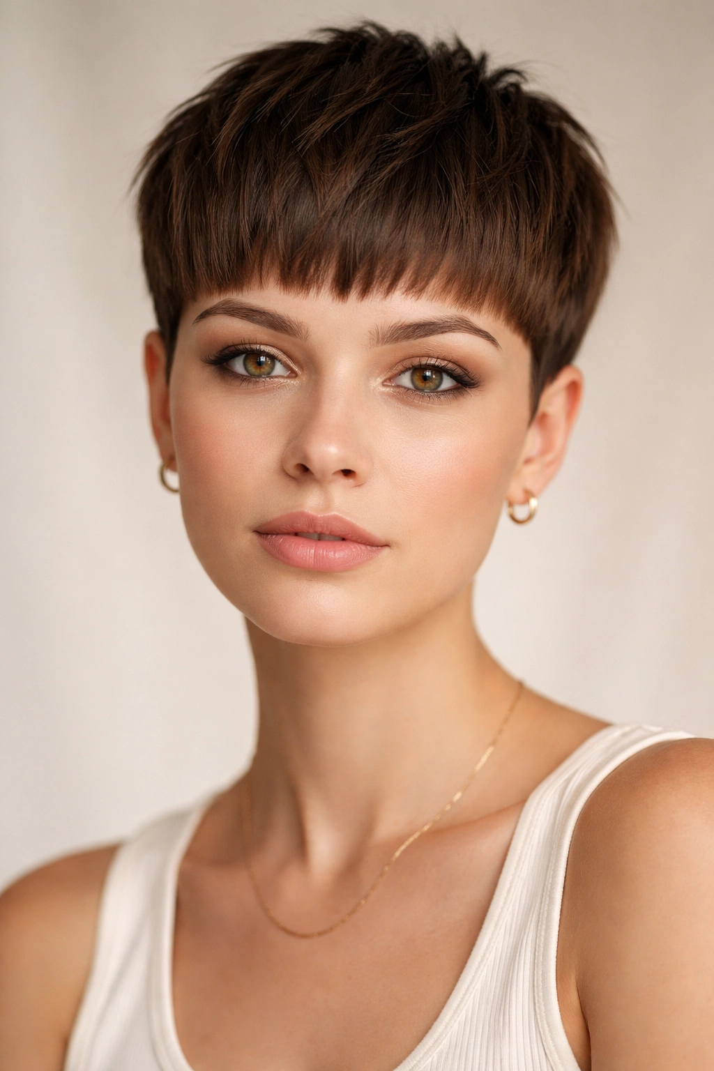 10 Short Haircuts For Women Who Hate Styling 10 Close-up of a blunt textured crop with crisp edge