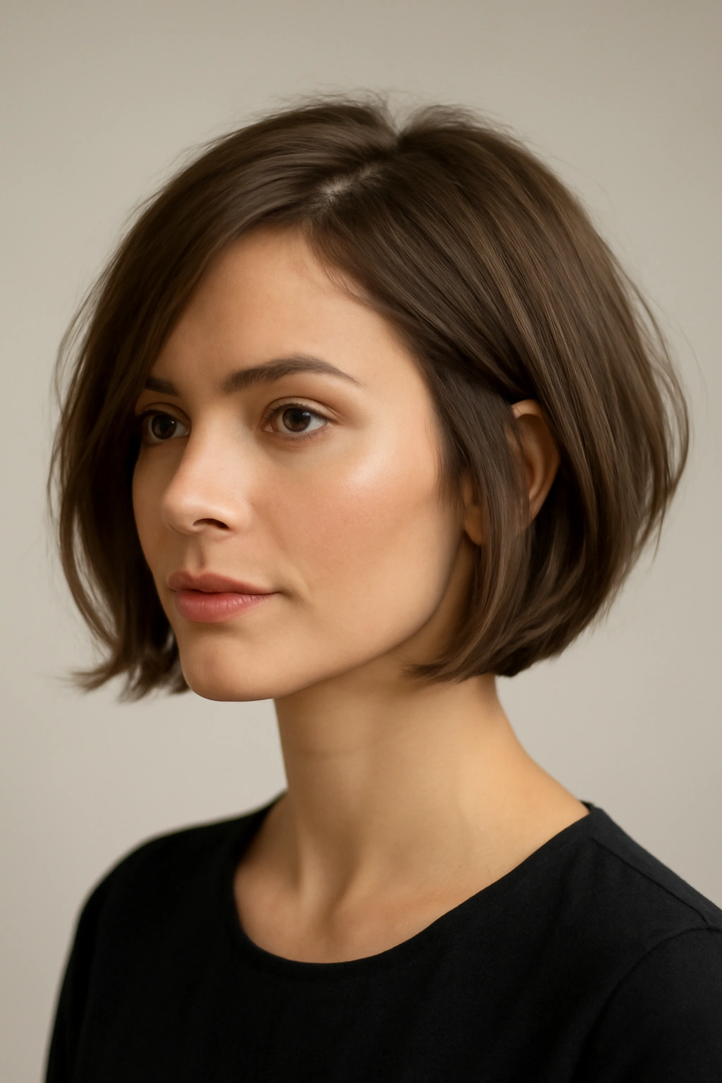 25 Medium Haircuts You’ll Want to Try Immediately 24 Sophisticated bob with subtle texture showing movement