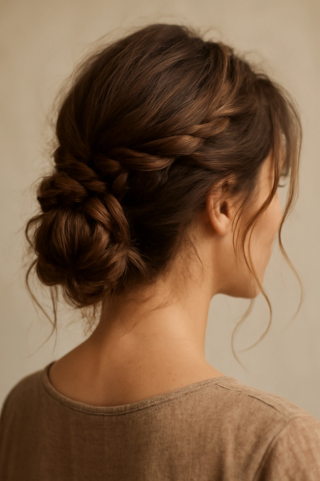 10 Loose Braid Styles for Casual or Dressy Occasions 9 Loose bohemian braided bun with flyaways