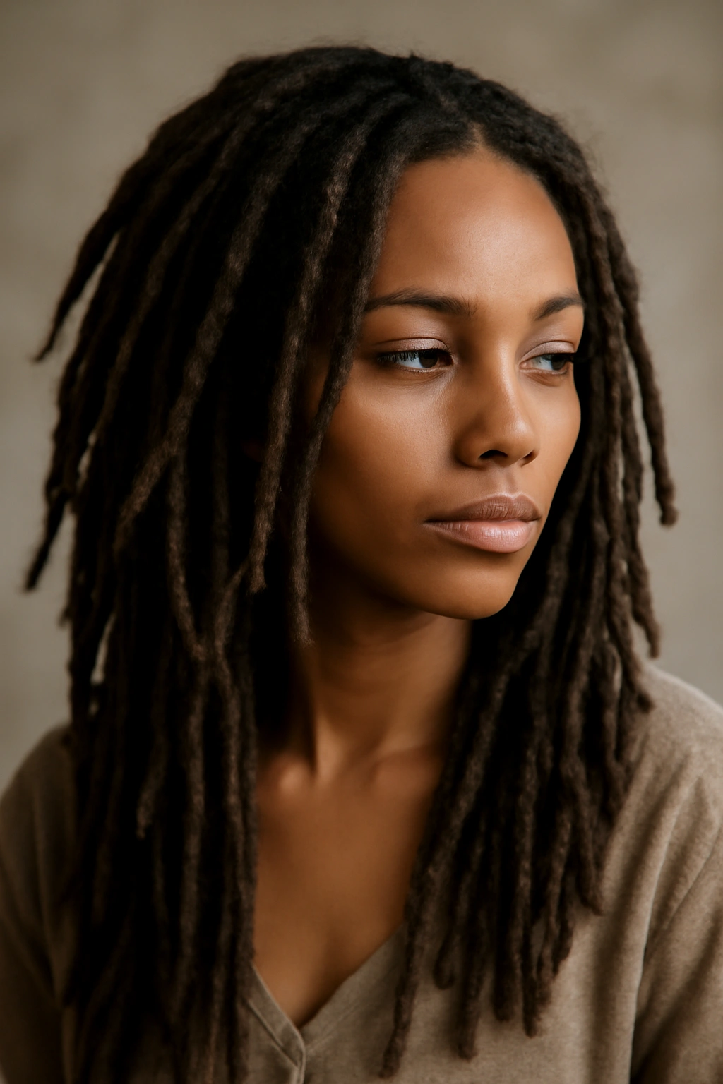 18 Dreadlock Styles Sorted From Short to Long 10 Bohemian locs with layered, relaxed texture in studio lighting