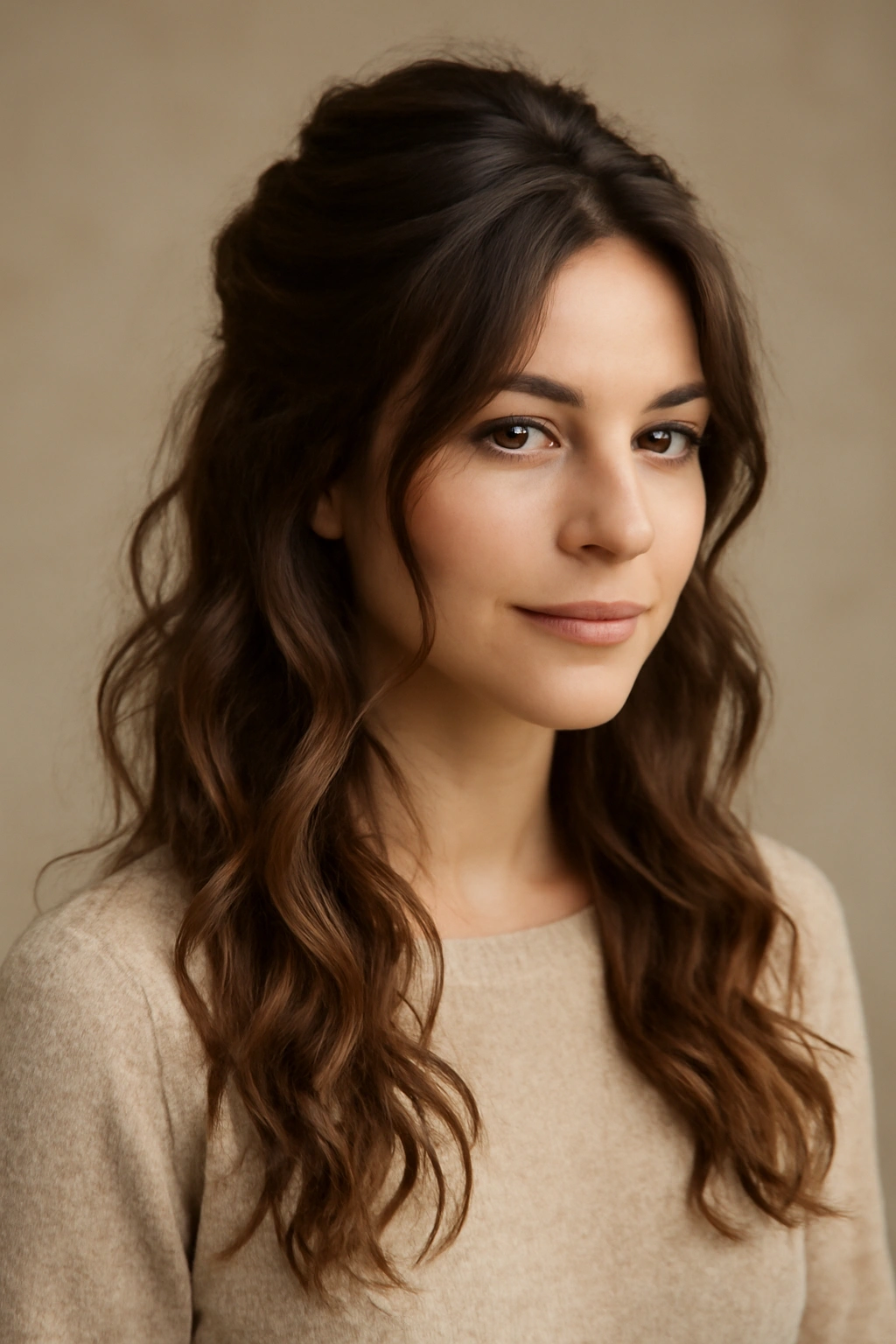 12 Easy Half Up Hairstyles for Work or Weekends 11 Boho half updo with loose curls and relaxed gathered top