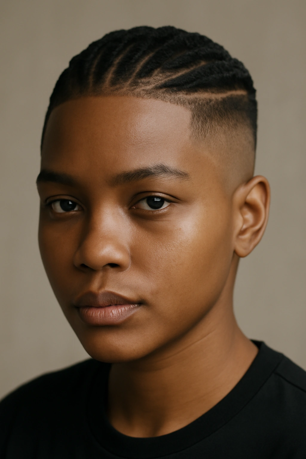 12 Short Haircuts Every African Woman Should Try 4 Head with box braids on top and faded sides
