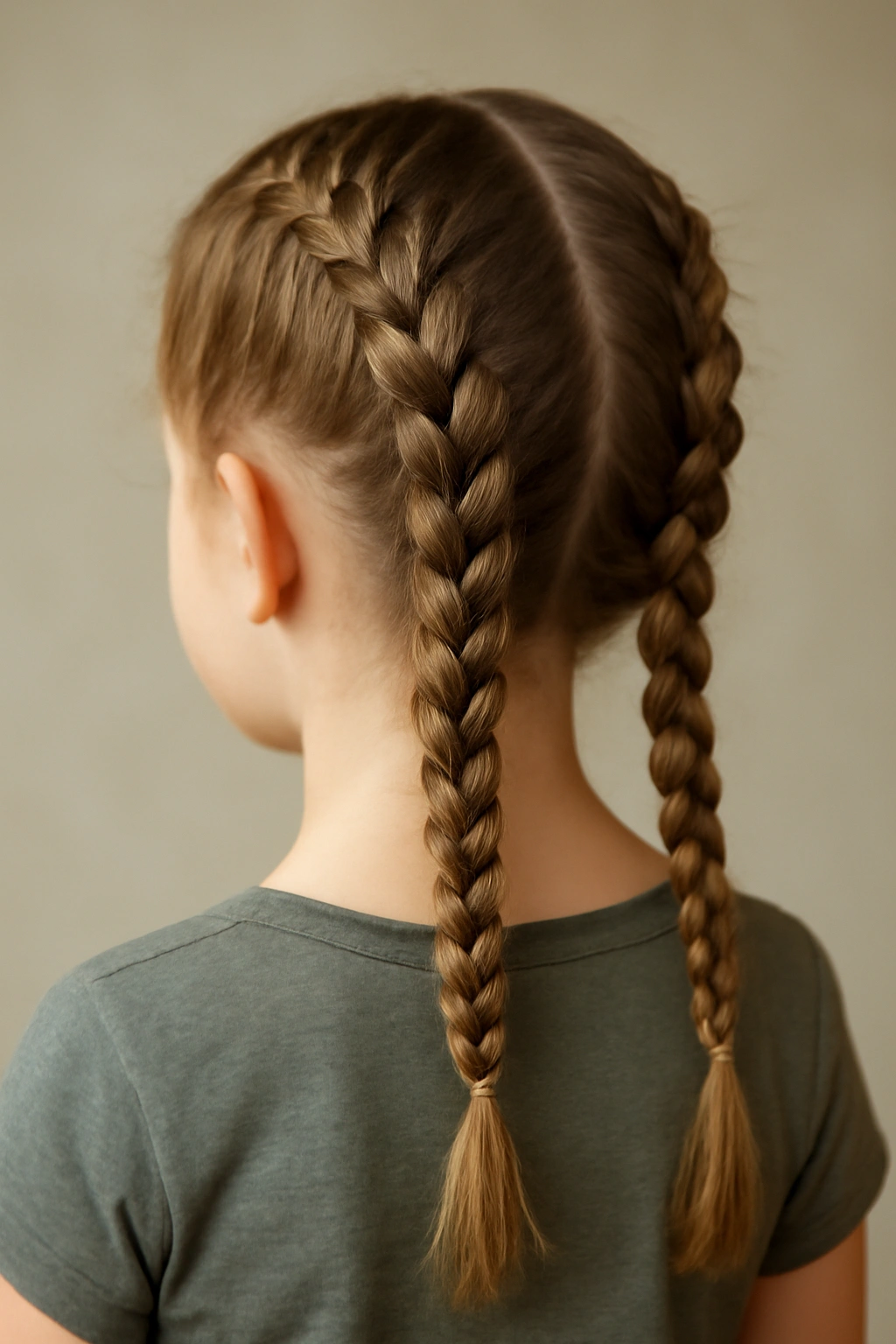 15 Quick and Easy Toddler Braids for Busy Mornings 15 Two Dutch boxer braids along the back of a toddler's head meeting at the nape