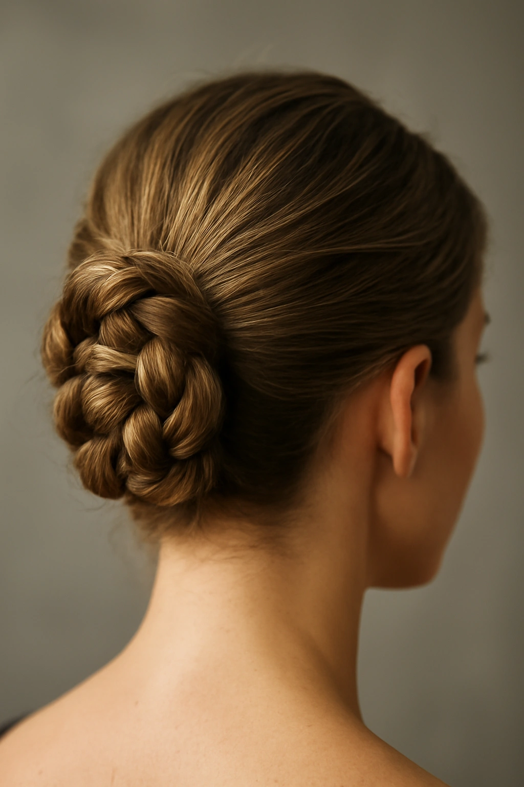 10 Cute Bun Styles for Short Hair That Hold Up Well 6 Braided bun formed from a tight three-strand braid