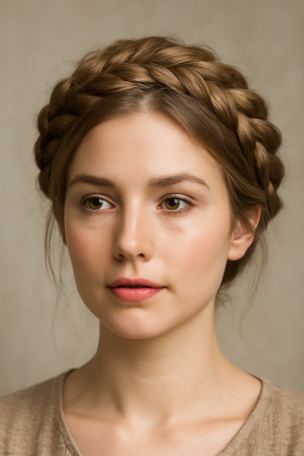 10 Effortlessly Polished Hairstyles for Your Birthday 6 Braided crown halo around head with woven texture