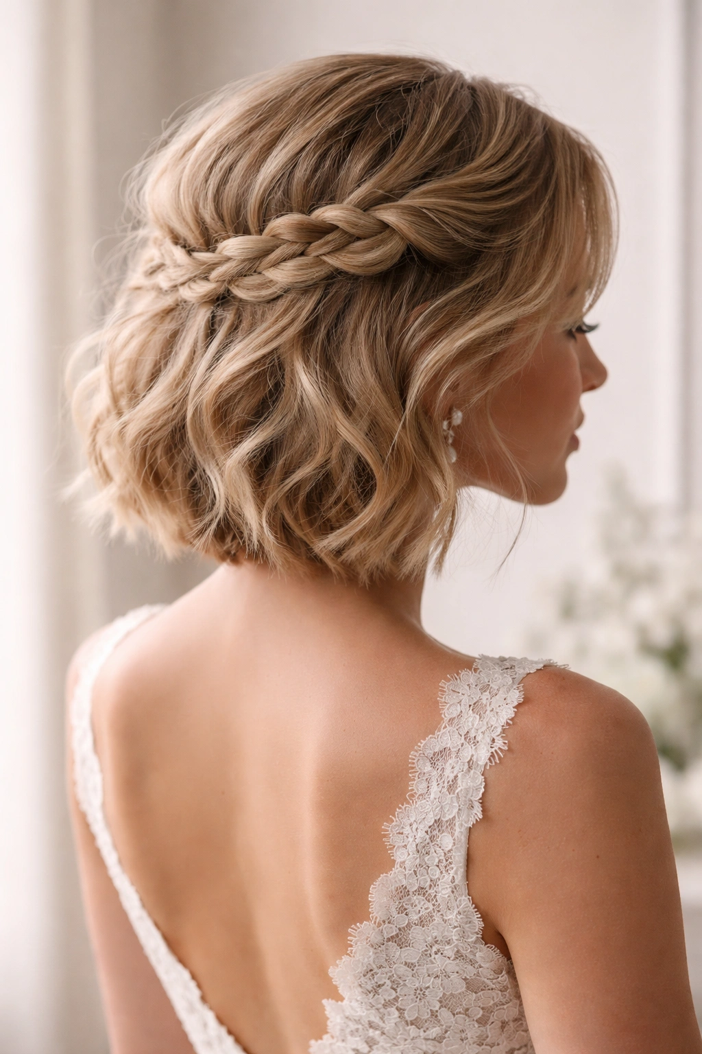 The Braided Half-Up hairstyle on textured short hair with a loose braid across the back
