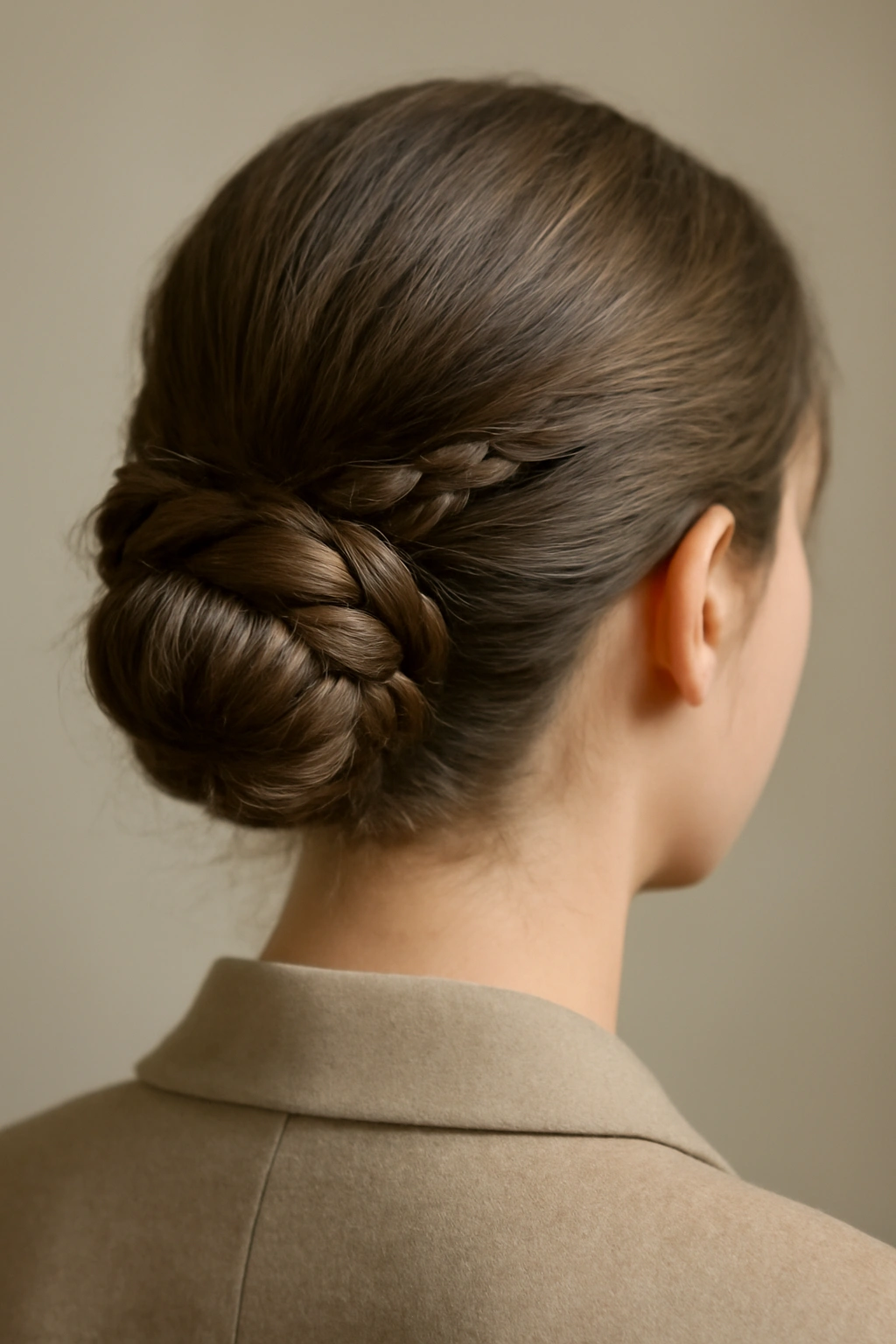 18 Braided Hairstyles for the Office and Weekends 12 Braided low bun coiled at the nape of neck