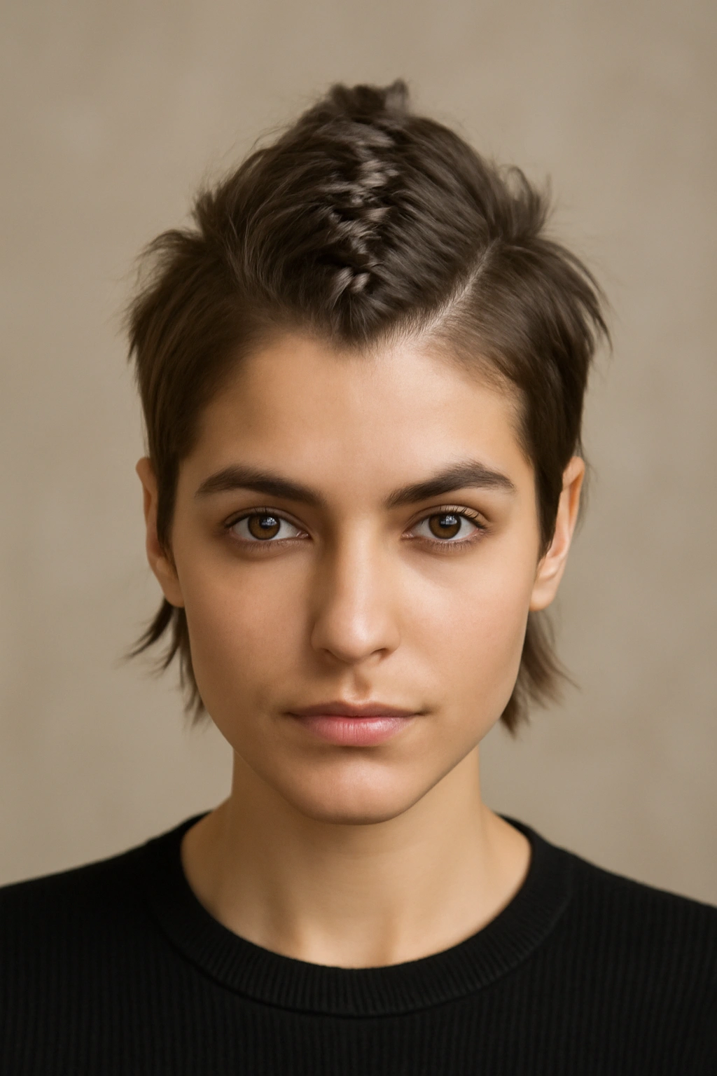 Center braid along the scalp with sides loose