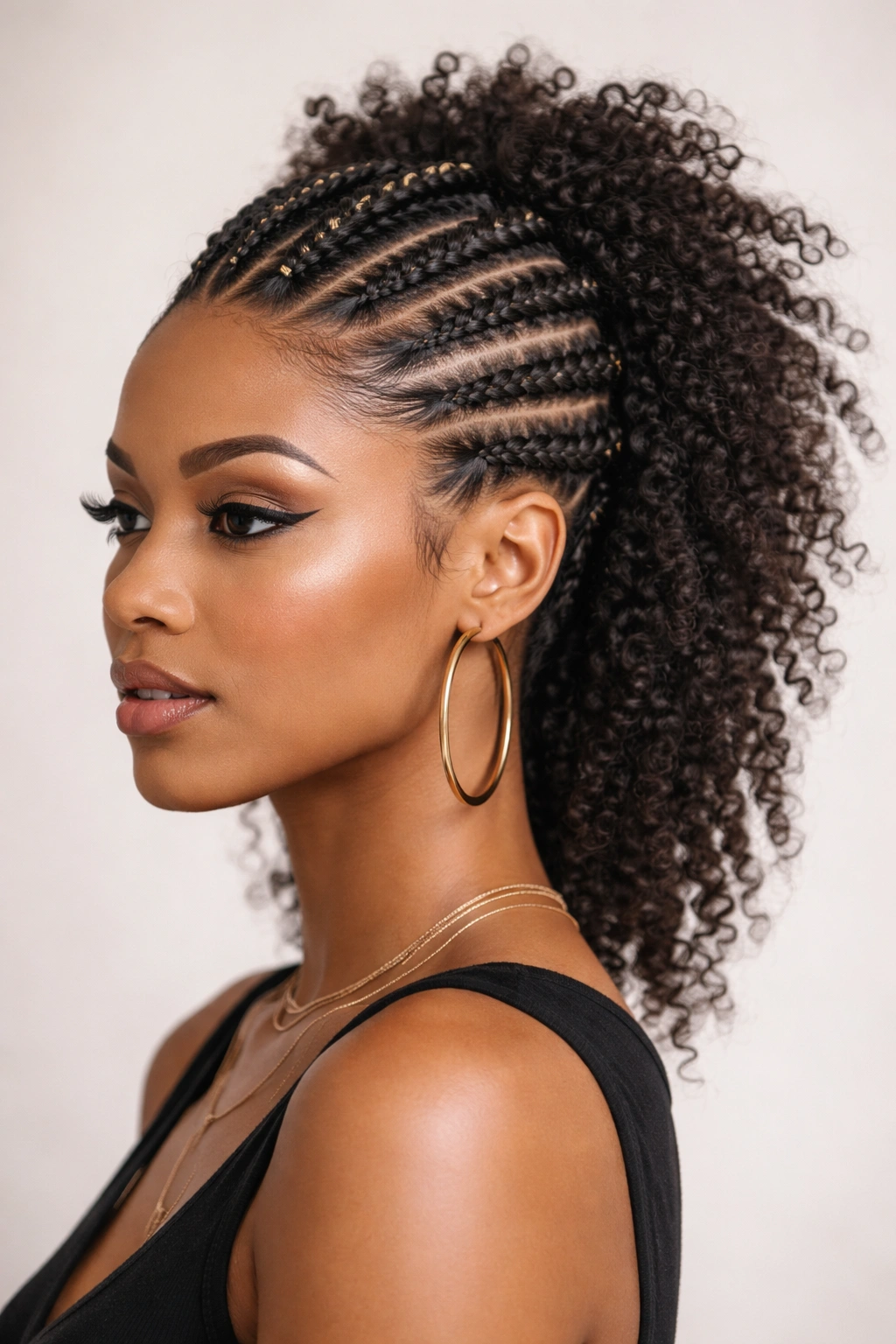 15 Box Braid Styles That Look Great On Short Hair 11 Braided Mohawk with loose sides on short hair
