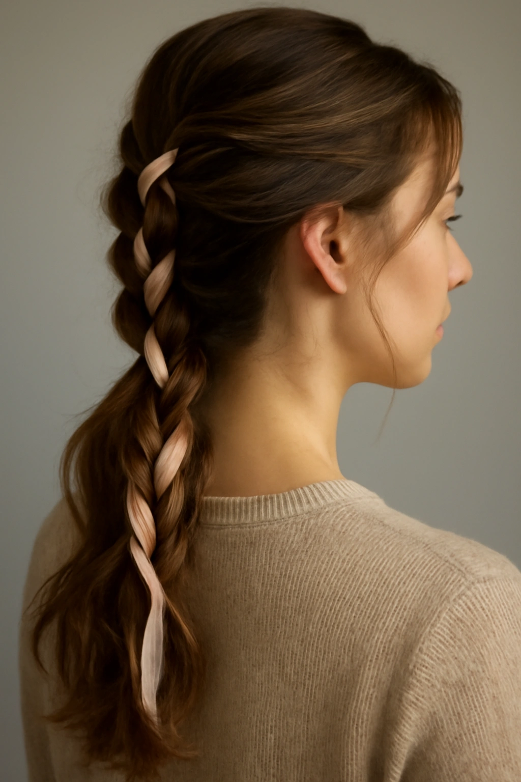 12 Adorable Homecoming Hairstyles for Medium Hair 10 Loose braided ponytail with ribbon woven through