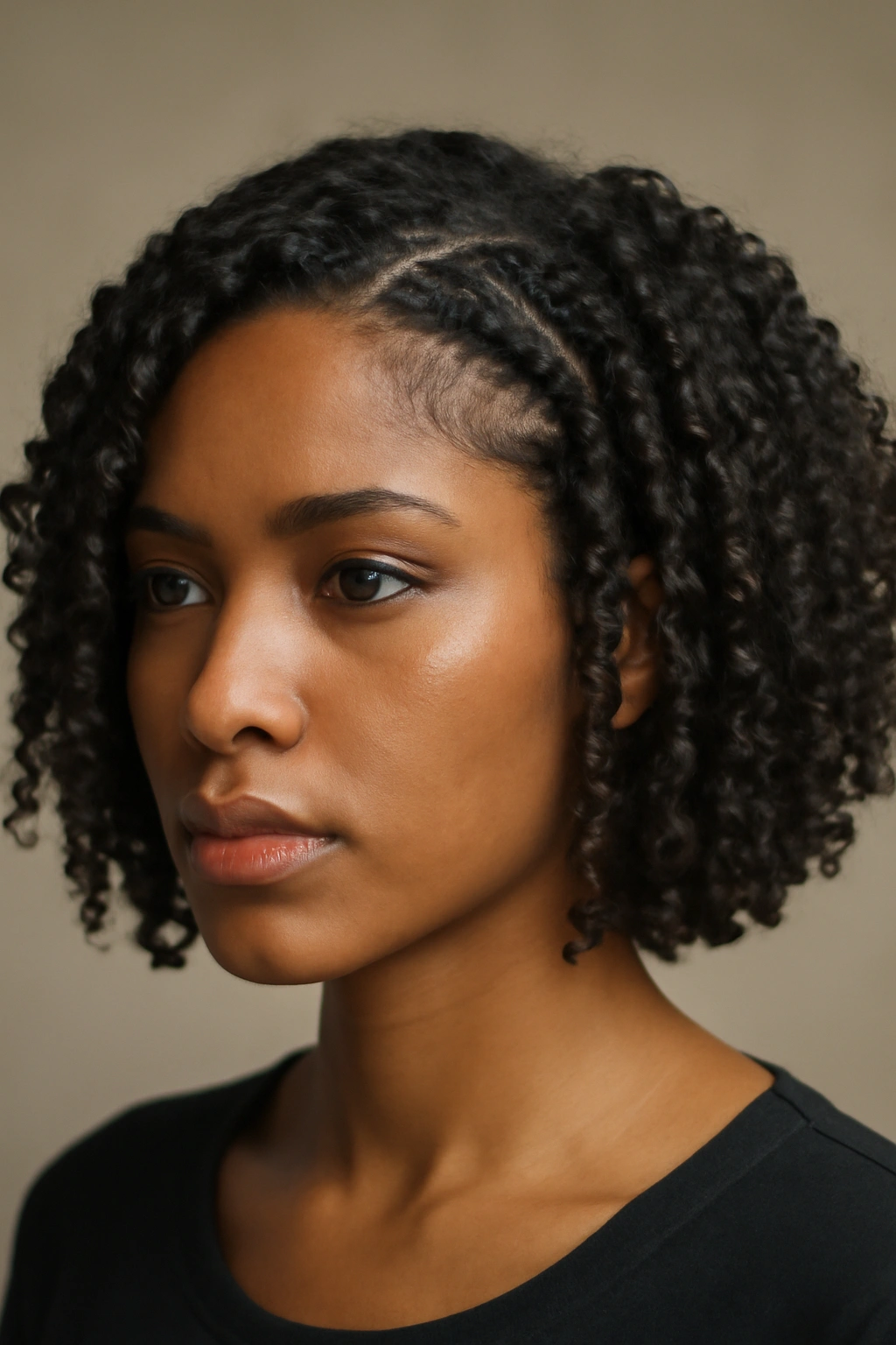 15 Gorgeous Bob Haircuts for Women With Curly Hair 15 Model with braided texture bob featuring twist details