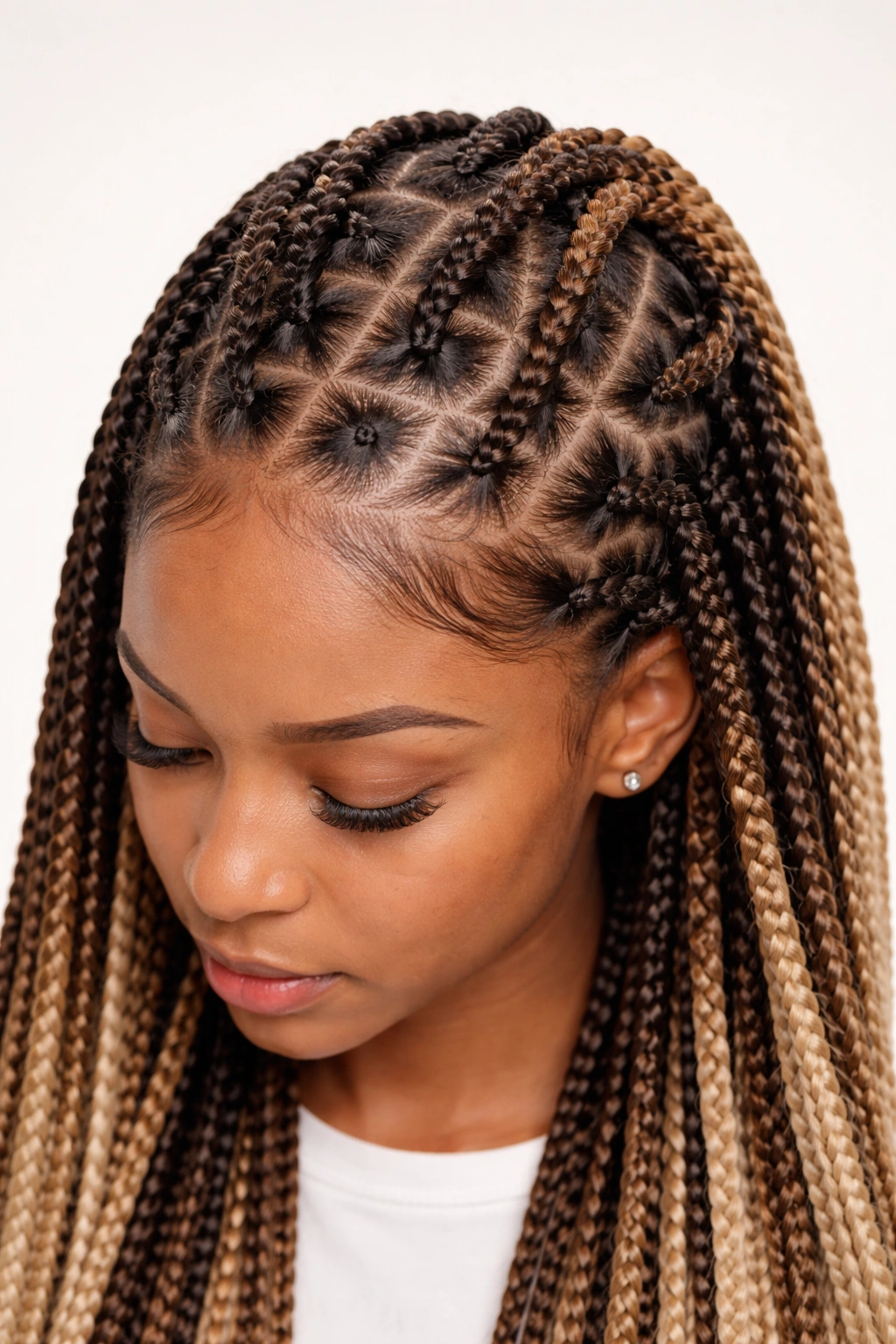 Uneven sections and tight braids illustrate common braiding mistakes with extensions