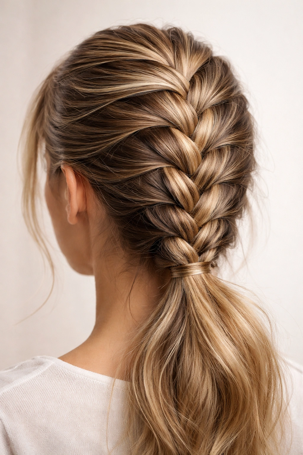 French braid hiding oily roots
