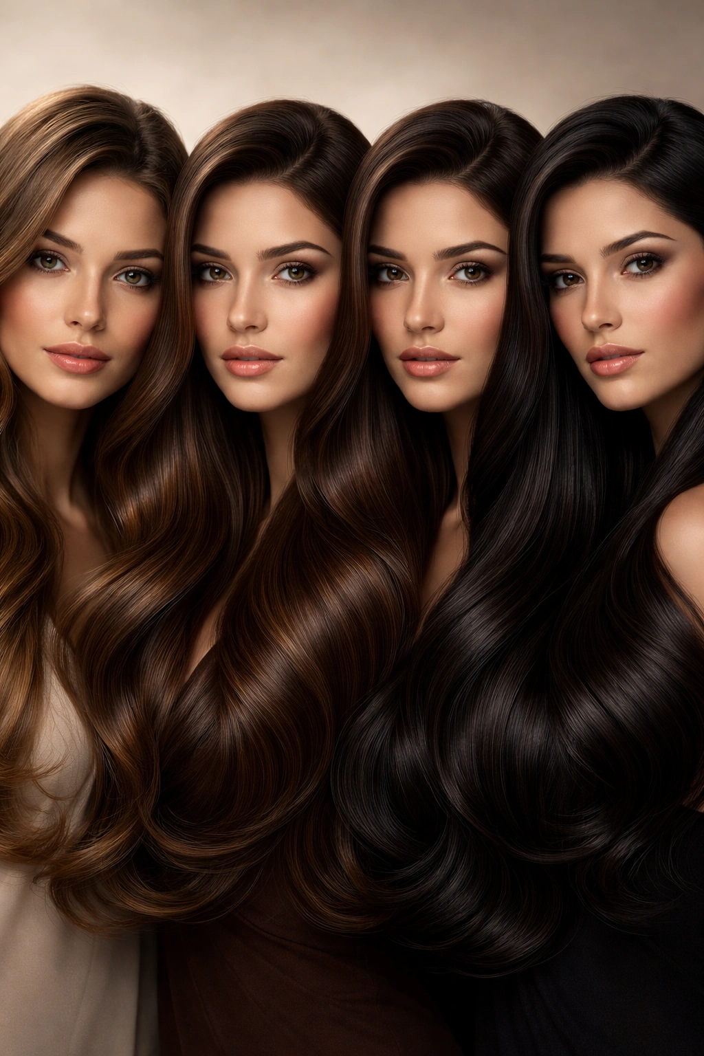 Close-up of brunette hair showing undertone spectrum and maintenance focus