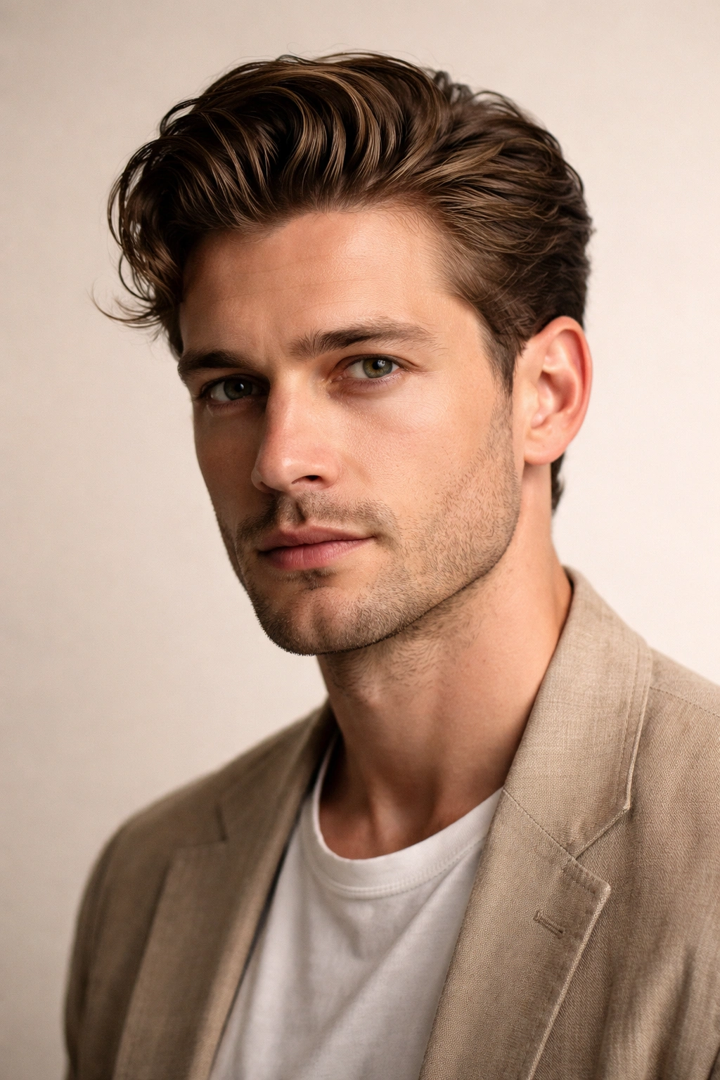 Head-and-shoulders portrait of a man with brushed-back natural wave