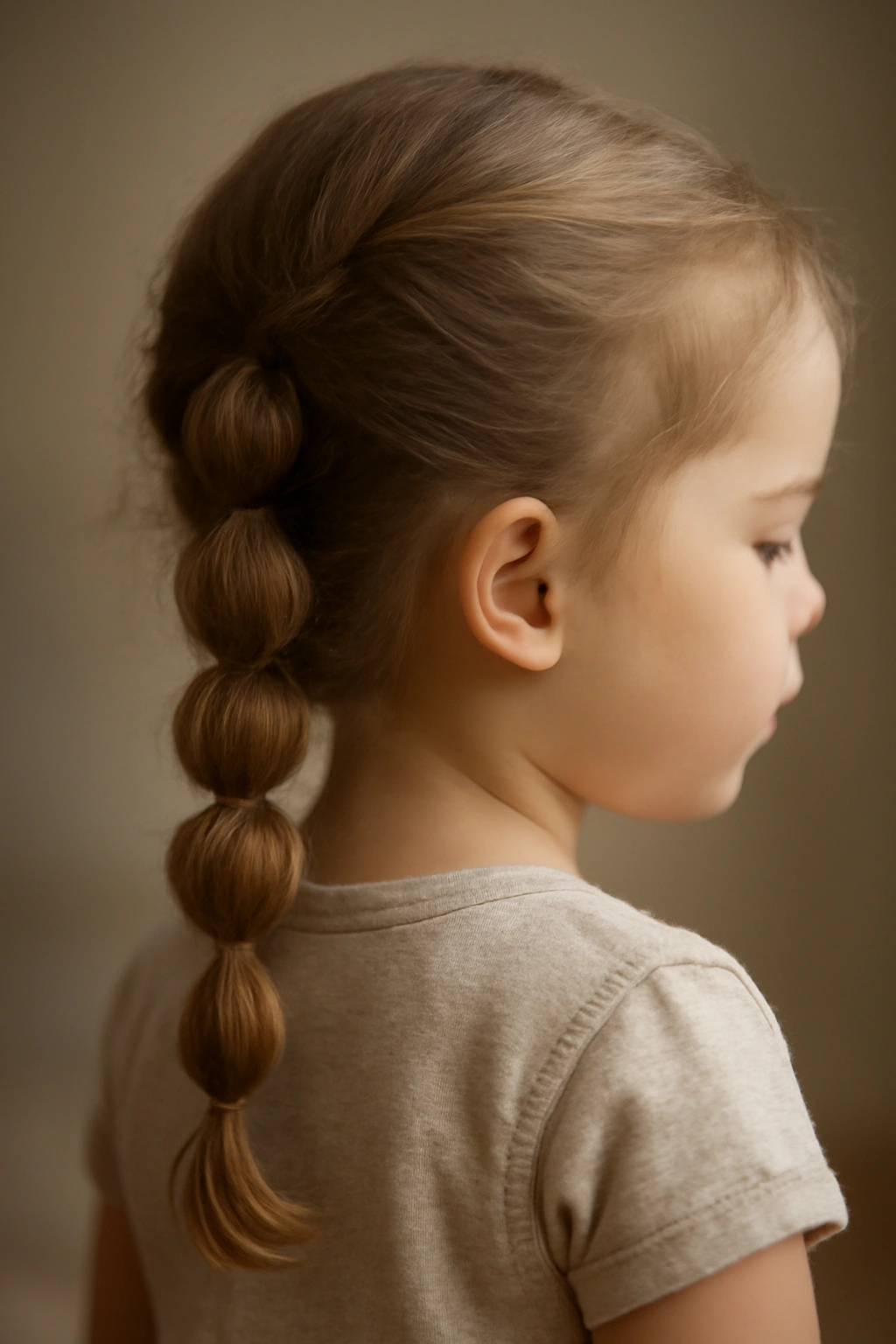 12 Toddler Hairstyles That Actually Stay All Day 8 Toddler bubble braid with fluffy, loose sections.