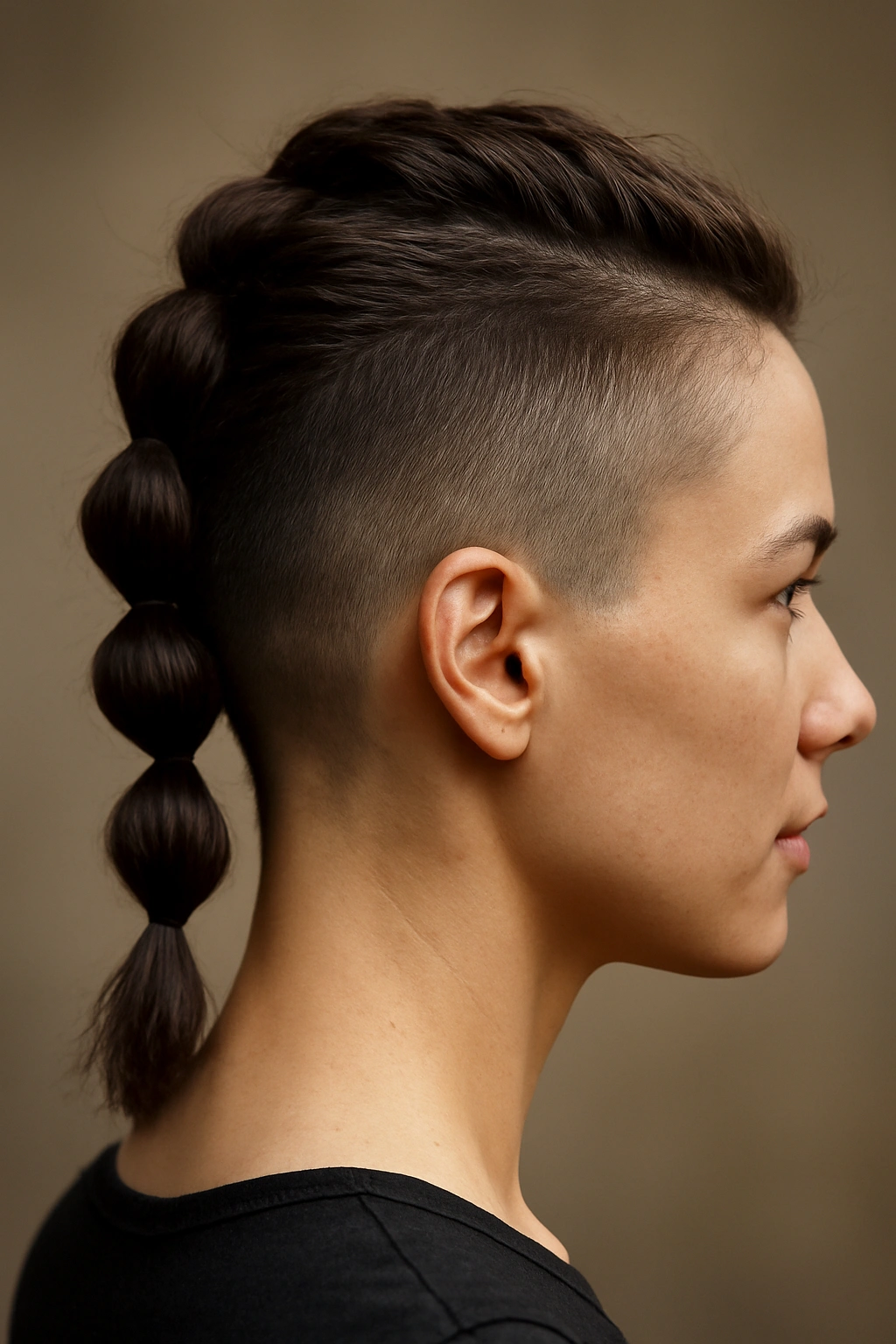 12 Braided Short Hairstyles That Actually Stay Put 1 Close-up of bubble braid on short undercut with textured bubble sections